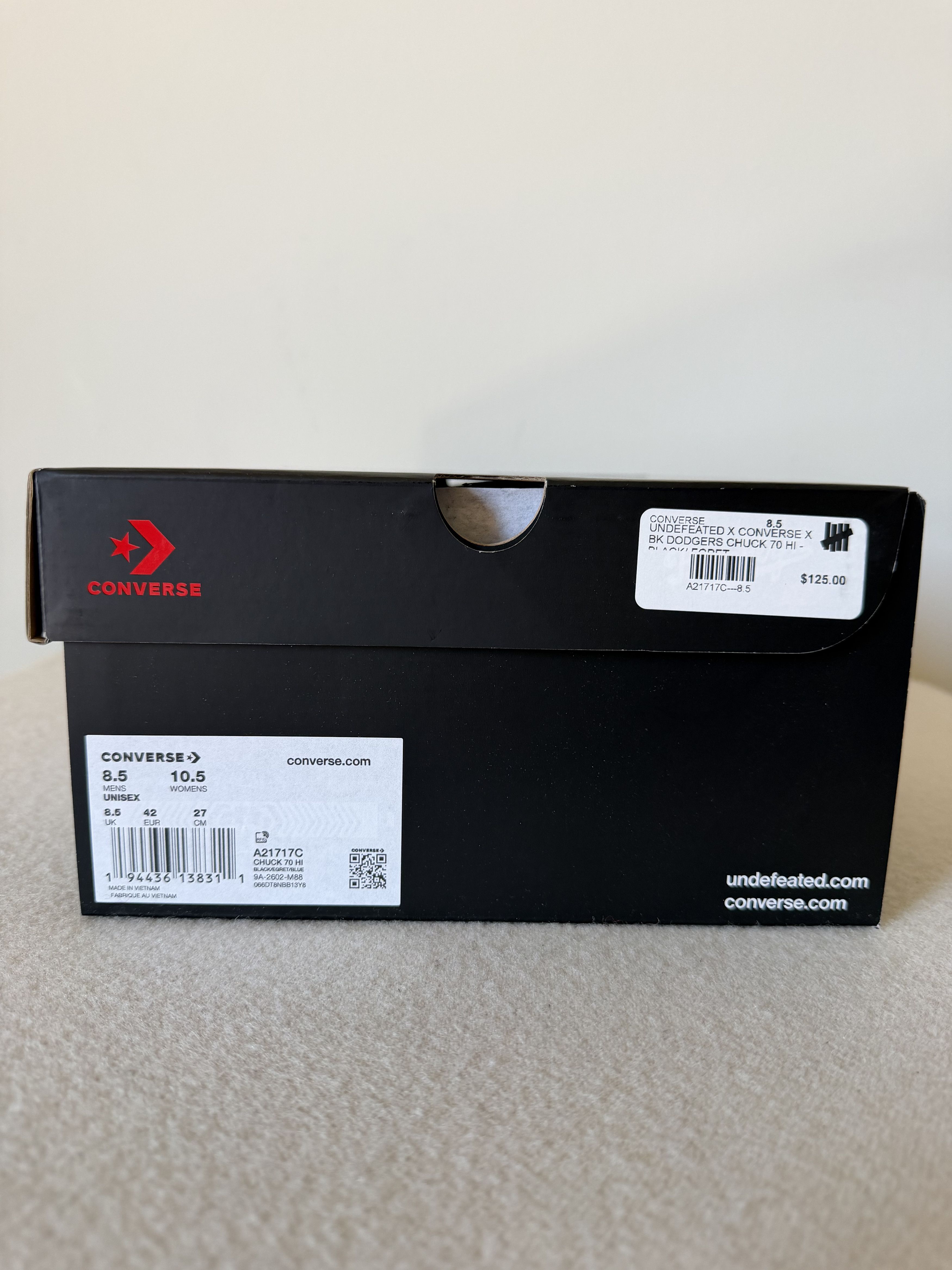 Converse × Undefeated Undefeated Converse Chuck 70 Brooklyn Dodgers in Black Size US 8.5 / EU 41-42 - 7 Thumbnail