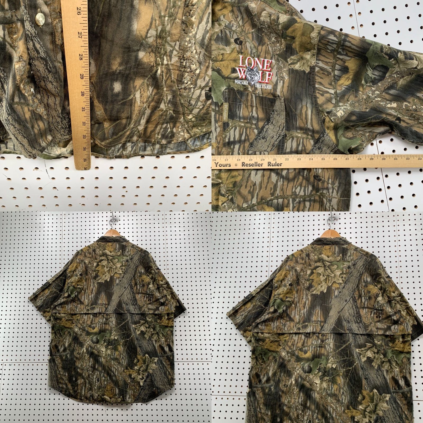 LONE WOLF Columbia Shirt Mens 2XL Camouflage Lone Wolf Tree Stand Vented Outdoor Beige Cotton Button-Up Outdoor Mens Size US XXL / EU 58 / 5 - 8 Thumbnail