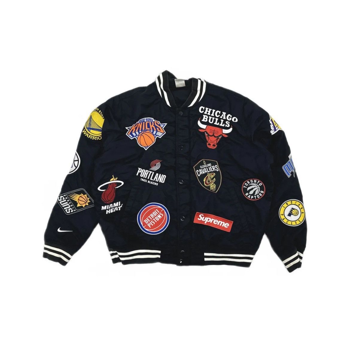 Nike × Supreme Supreme x Nike x NBA 18SS Teams Warm Up Jacket in black Size US M / EU 48-50 / 2 - 2 Thumbnail