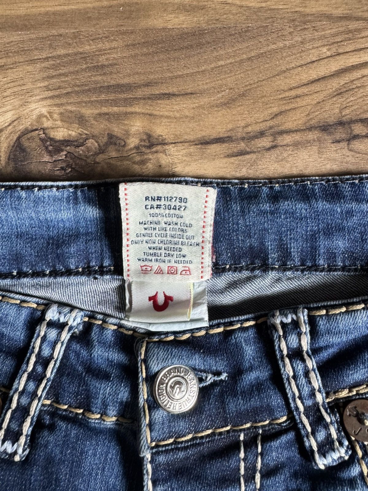 True Religion Vintage True Religion Yellow White Stitch Jeans Size US 34 / EU 50 - 8 Thumbnail