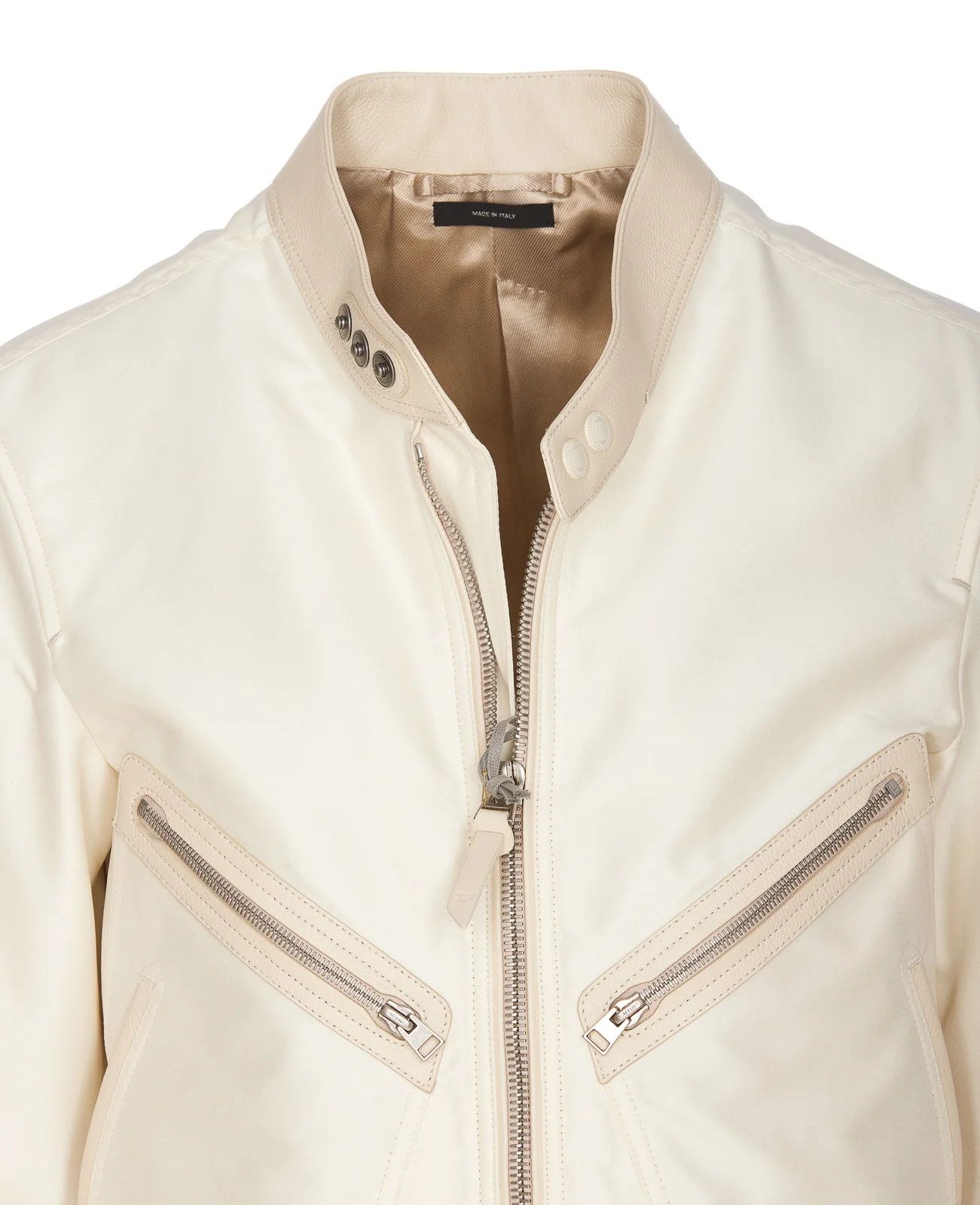 Tom Ford o1w1db10125 OBS027 Leather Jacket in Off White Size US S / EU 44-46 / 1 - 4 Thumbnail