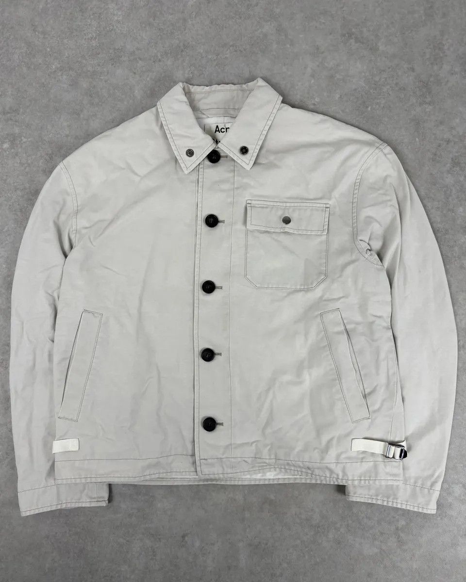Acne Studios White Creamy Worker Buttoned Jacket