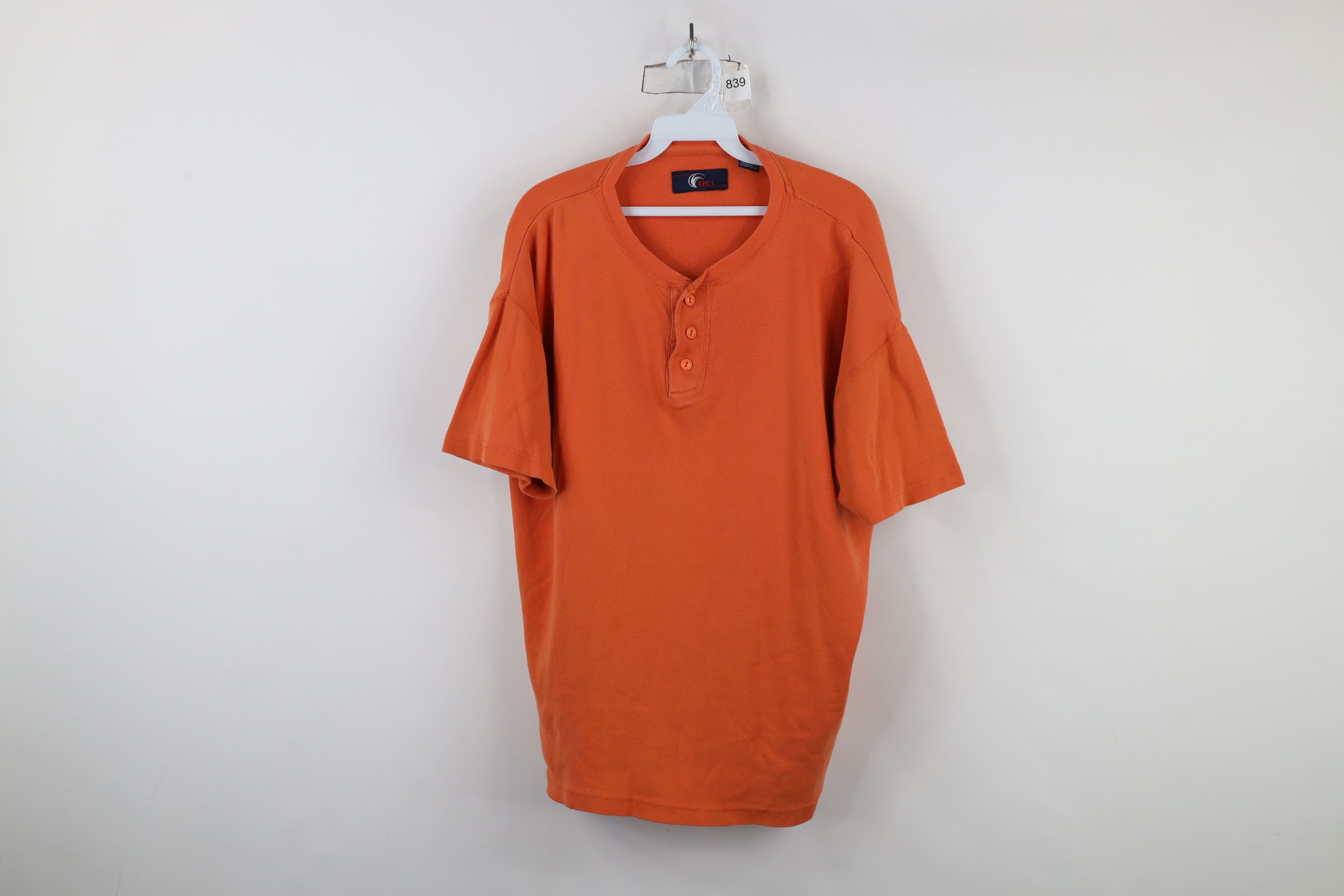 Vintage Vintage 90s Streetwear Baggy Fit Ribbed Knit Henley T-Shirt Size US L / EU 52-54 / 3 - 1 Thumbnail