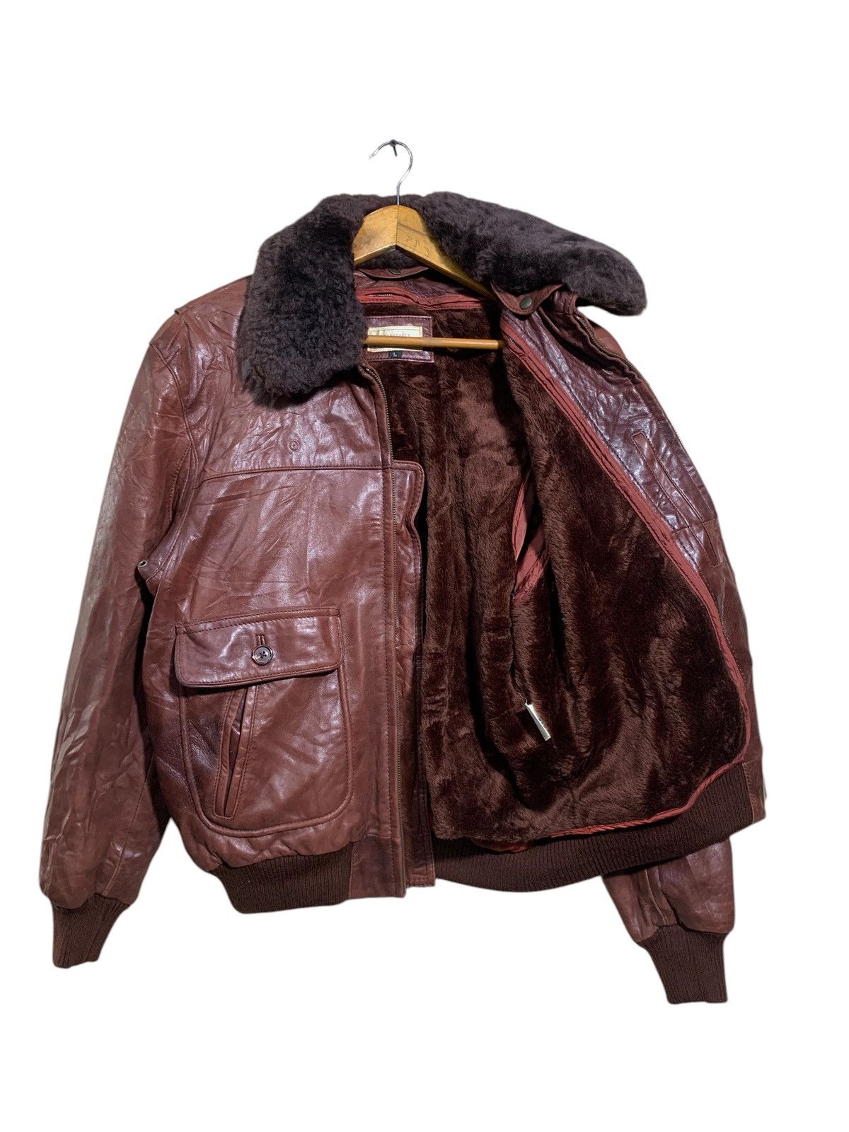 Japanese Brand 🔥VTG SHEEPSKIN LEATHER JACKETS SHERPA Size US L / EU 52-54 / 3 - 5 Thumbnail