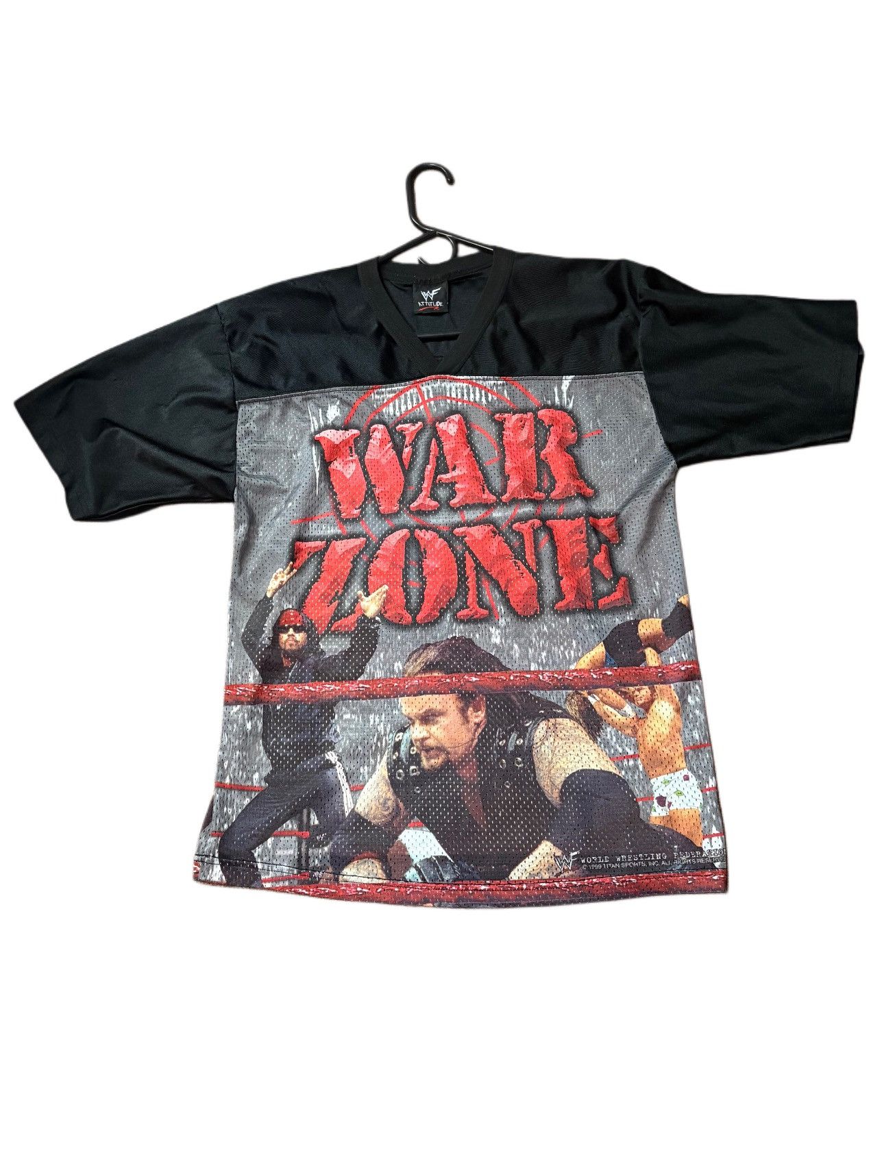 WWF WWF RAW WARZONE ALLOVER MESH TEE 1980-1990s Size US M / EU 48-50 / 2 - 1 Thumbnail