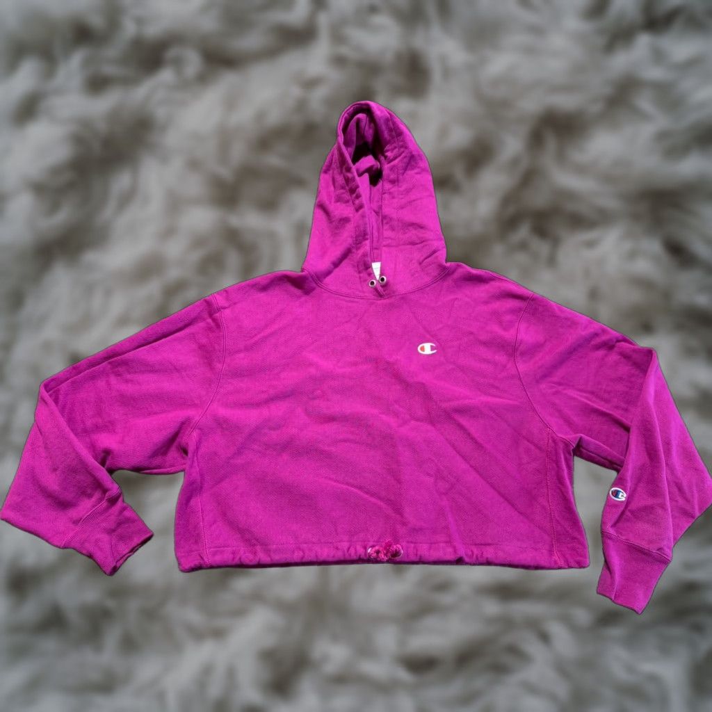 Champion Champion Hoodie Womens Pullover CROP TOP Pink XL Cotton Blend Reverse Weave Logo Vintage? No Size XL / US 12-14 / IT 48-50 - 1 Thumbnail