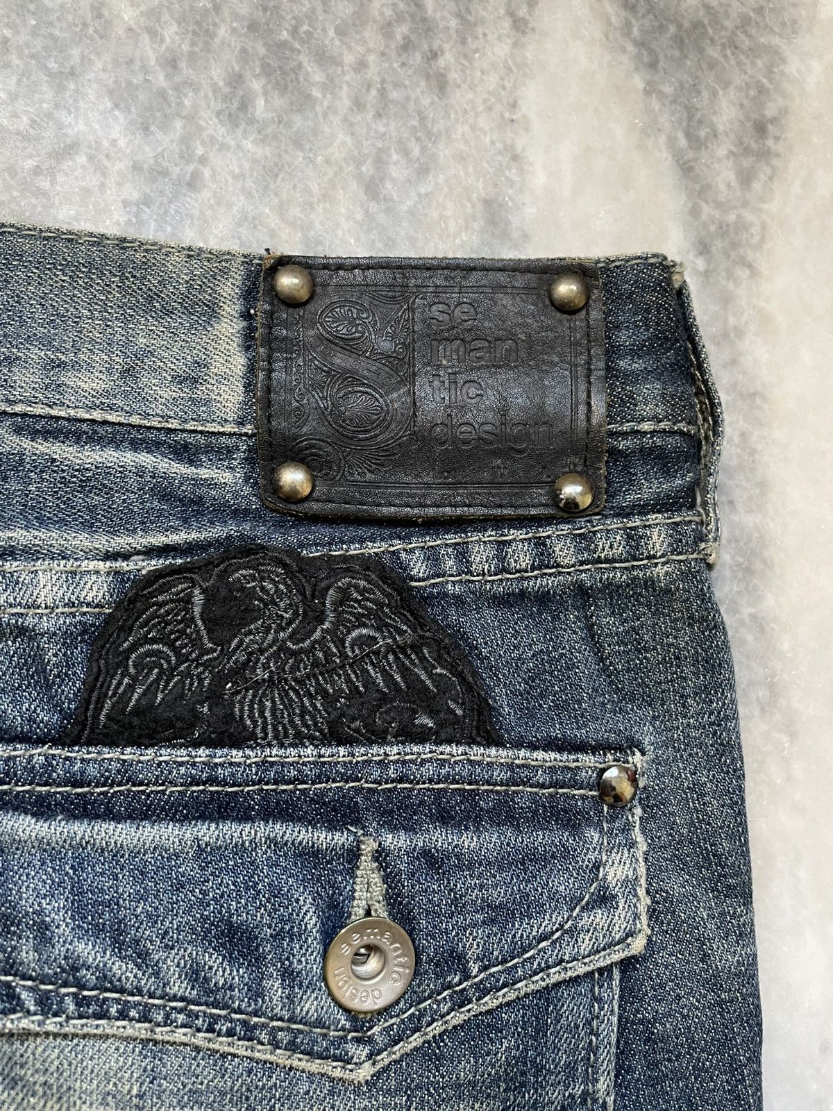 Le Grande Bleu (L.G.B.) Semantic Design LGB Style Flare Denim Pants Size US 31 - 11 Thumbnail