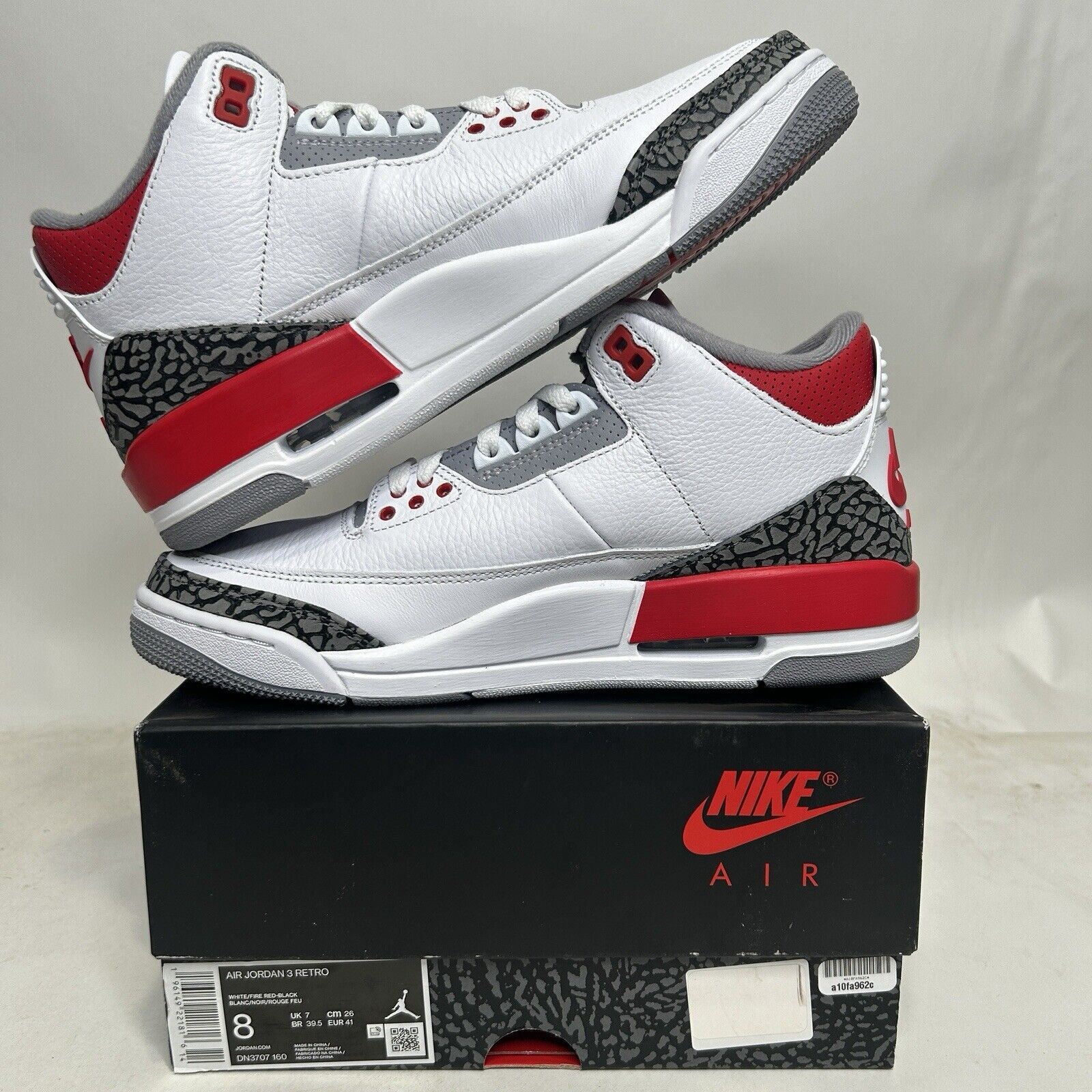 Jordan Brand Nike Air Jordan 3 Retro “Fire Red” 2024 Size US 8 / EU 41 - 3 Thumbnail