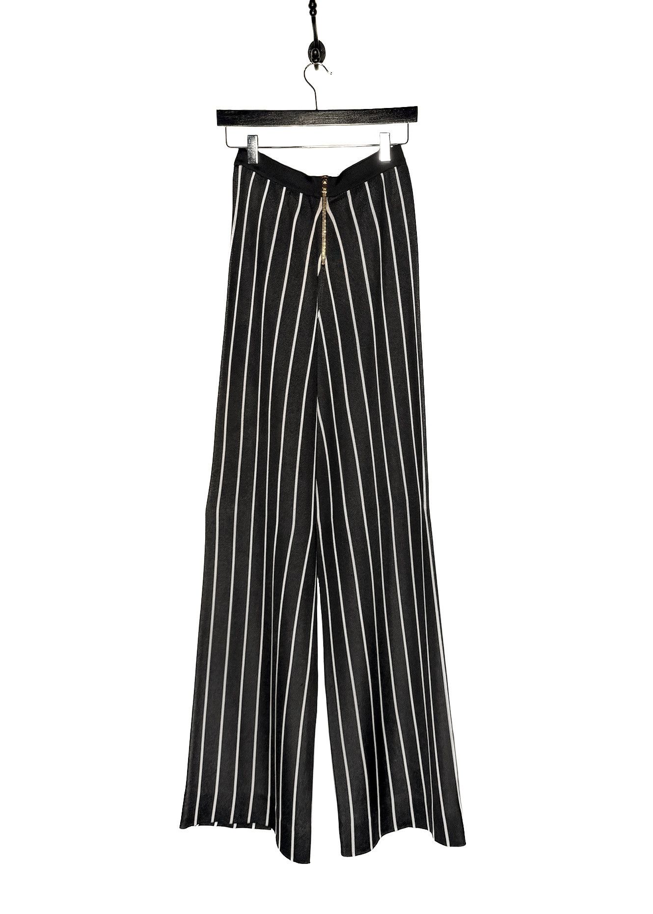Balmain Balmain Black White Striped Wide-Leg Knit Pants Size 28" / US 6 / IT 42 - 5 Thumbnail