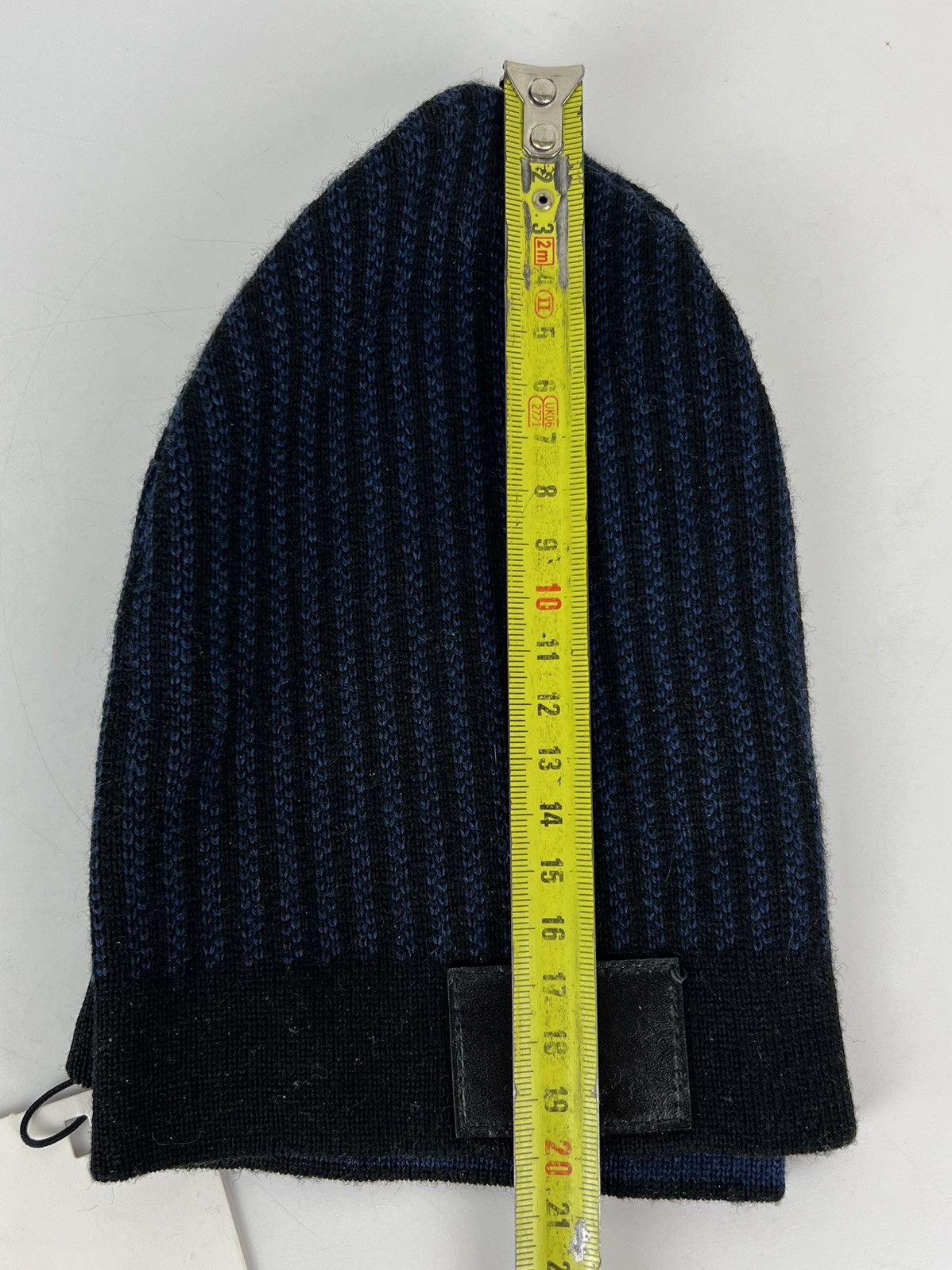 Dior DIOR Hat Wool 100% Leather Patch Logo Striped Black/Blue Men Size ONE SIZE - 15 Thumbnail