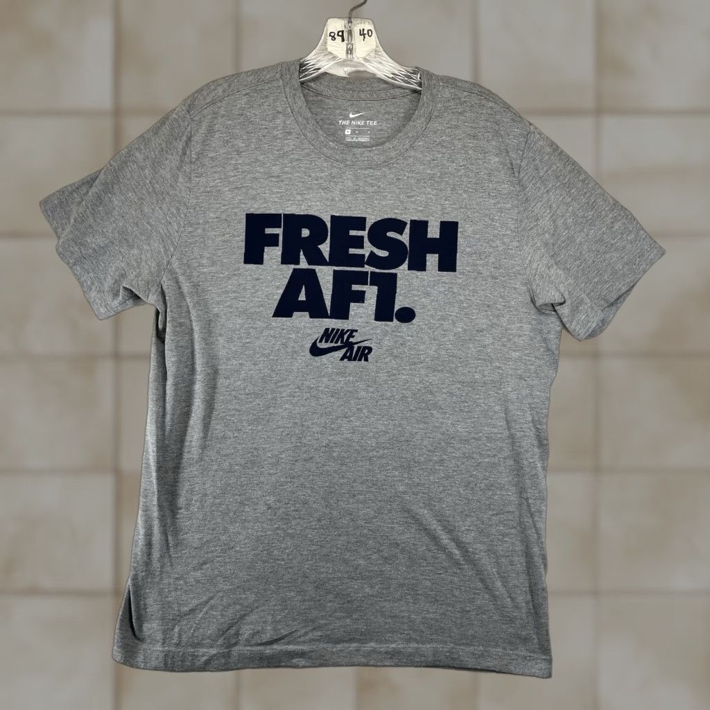 Nike Nike Shirt Mens Medium Gray AF1 Air Force 1 Short Sleeve T-Shirt Lightweight Graphic Print Crew Neck Regular Fit Size US M / EU 48-50 / 2 - 1 Thumbnail