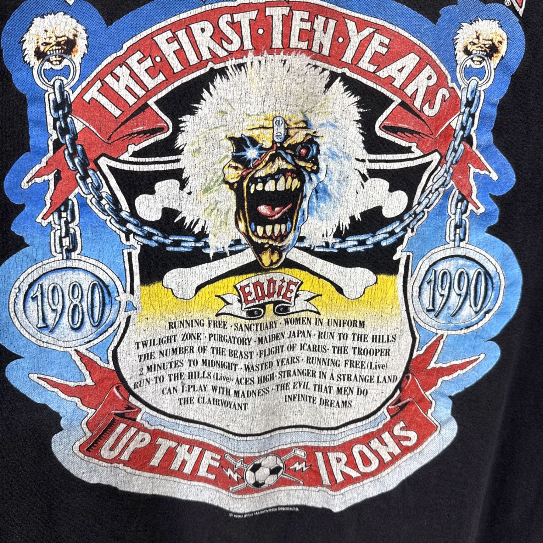 Vintage VINTAGE Iron Maiden 1990s T Shirt Men Large Rock Band 90s Graphic Print Size US L / EU 52-54 / 3 - 7 Thumbnail