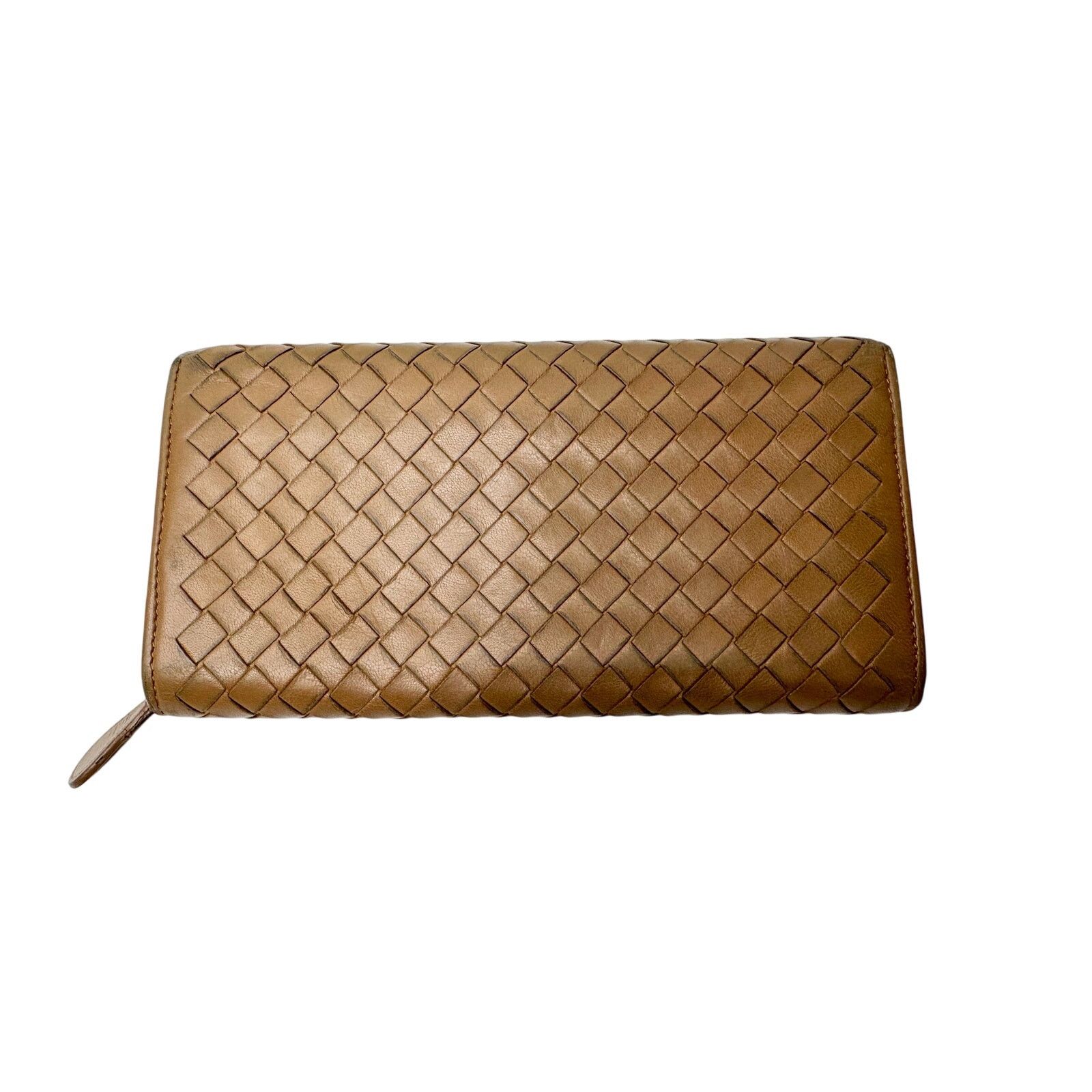 Bottega Veneta Bottega Veneta Intrecciato Woven Tan Leather Long Wallet Size ONE SIZE - 2 Thumbnail
