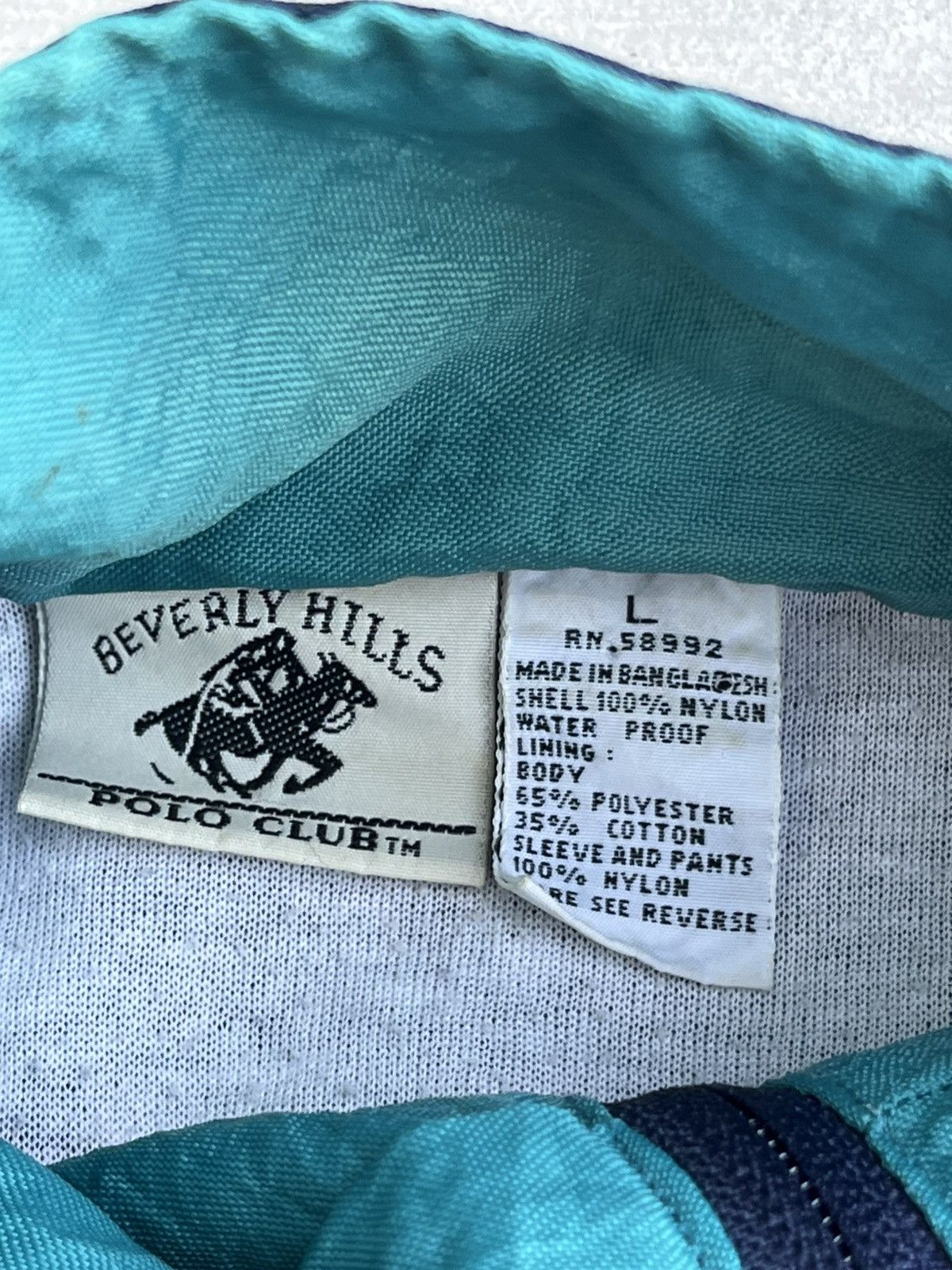 Beverly Hills Polo Club × Vintage Polo BHPC 90s Windbreaker Jacket – Navy/Teal L Size US L / EU 52-54 / 3 - 4 Thumbnail