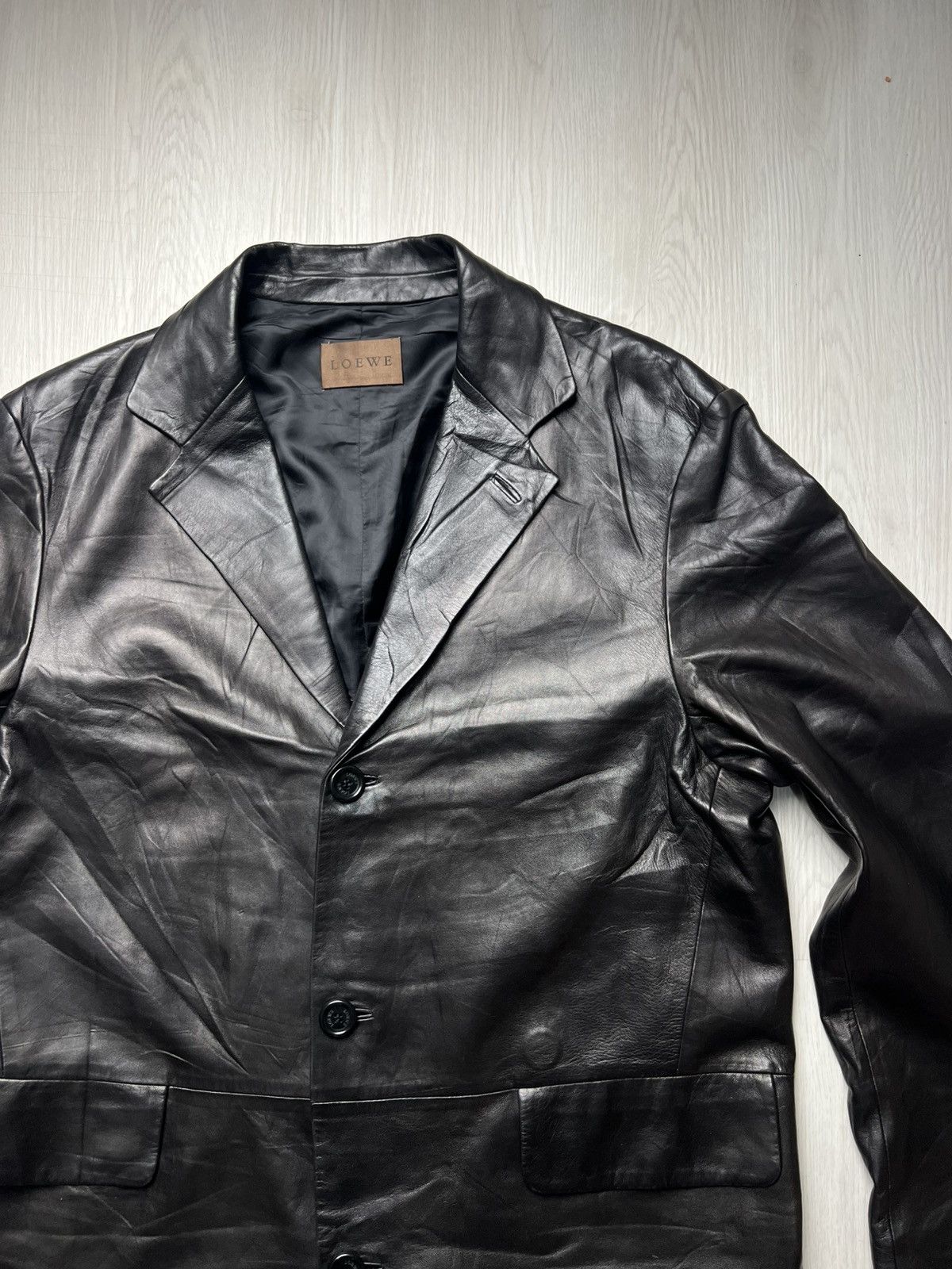 Loewe Vintage Loewe Leather Blazer Jacket Size US L / EU 52-54 / 3 - 3 Thumbnail