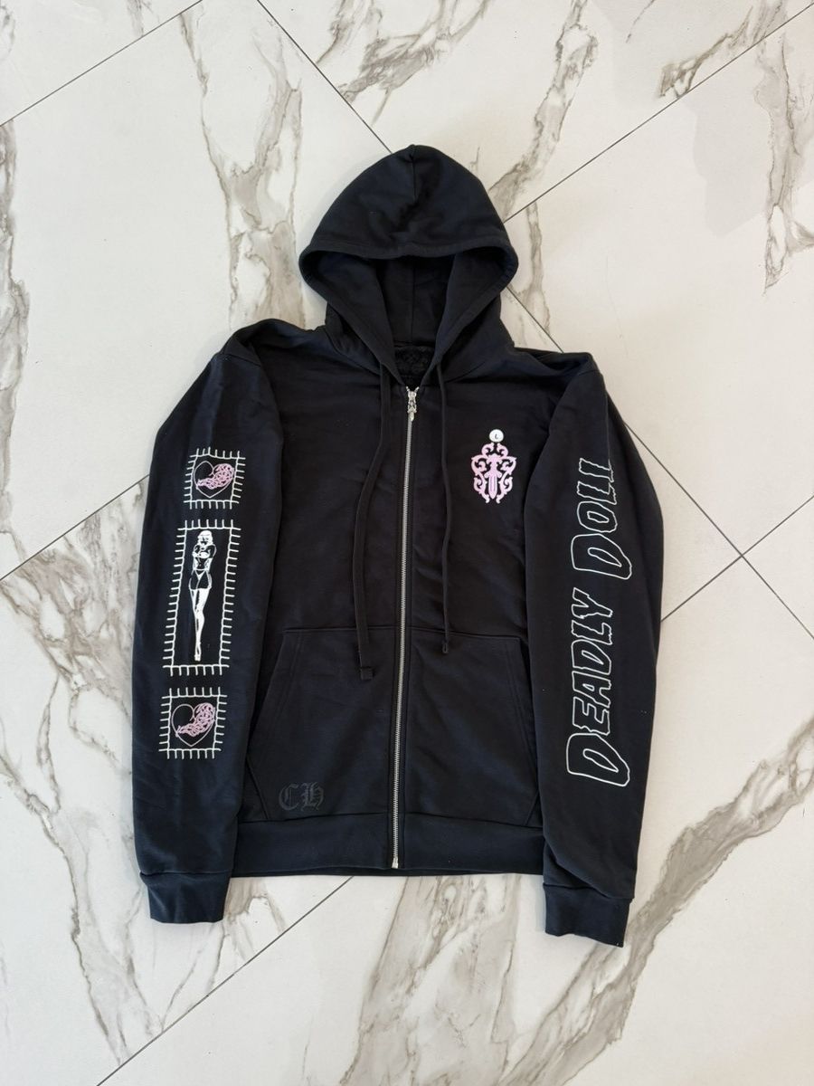Chrome Hearts × Deadly Doll Chrome Hearts Deadly Doll Zip Up Hoodie Size US XL / EU 56 / 4 - 2 Thumbnail