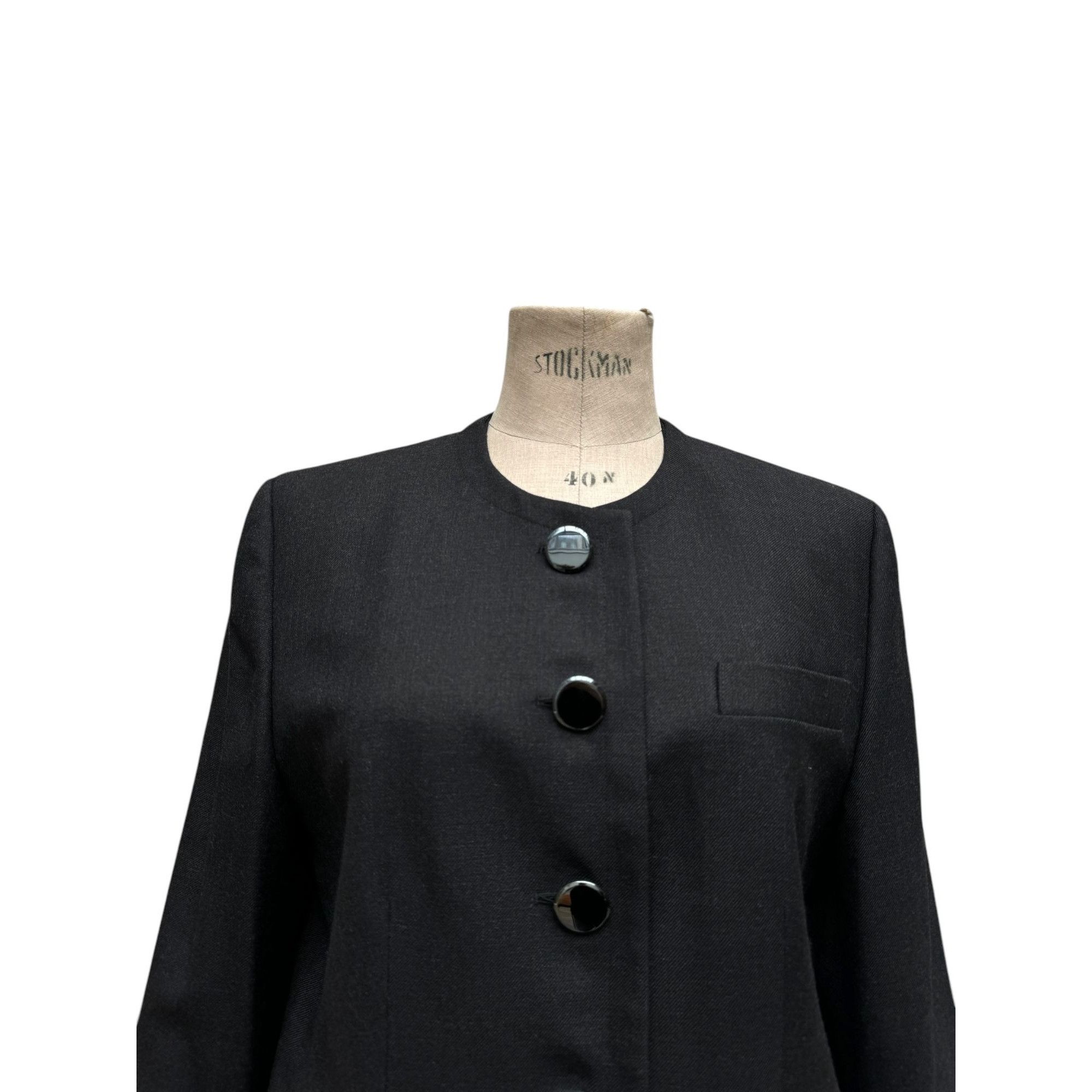 Balenciaga Dark Grey Straight Fit Wool Blend Jacket Size L / US 10 / IT 46 - 2 Thumbnail