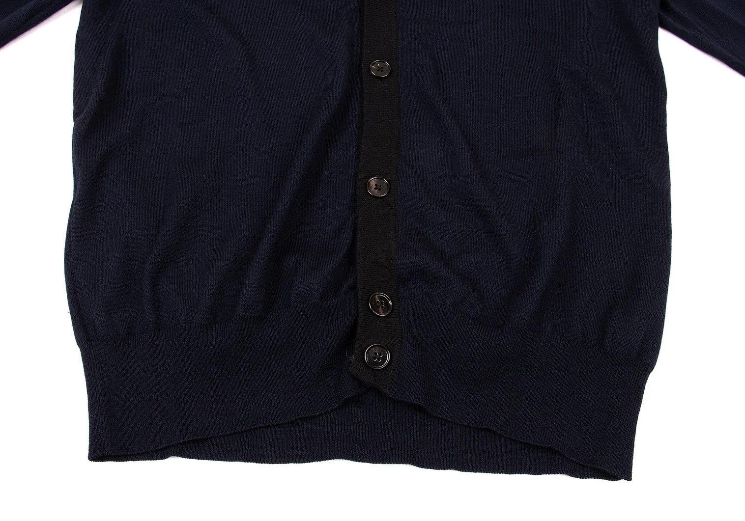 Maison Margiela Wool Cotton Knit Cardigan in Navy, Size XL Size US XL / EU 56 / 4 - 6 Thumbnail