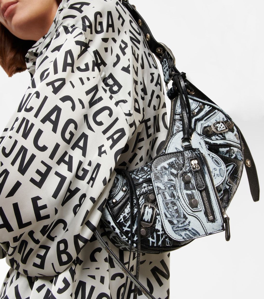 Balenciaga Balenciaga Cagole Small Graffiti Shoulder Bag Size ONE SIZE - 3 Thumbnail