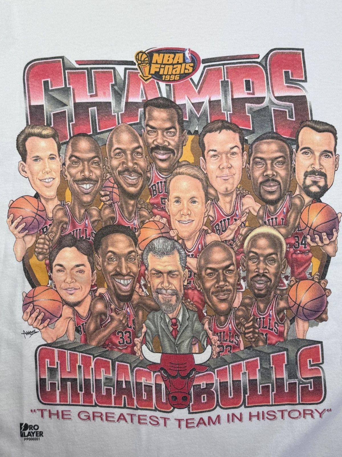 Vintage CHICAGO BULLS NBA FINALS 1996 VINTAGE T-SHIRT Size US L / EU 52-54 / 3 - 3 Thumbnail