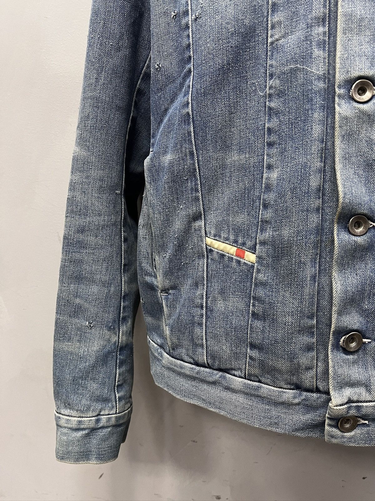 Diesel Diesel leather collar denim distressed trucker jacket y2k Size US M / EU 48-50 / 2 - 4 Thumbnail