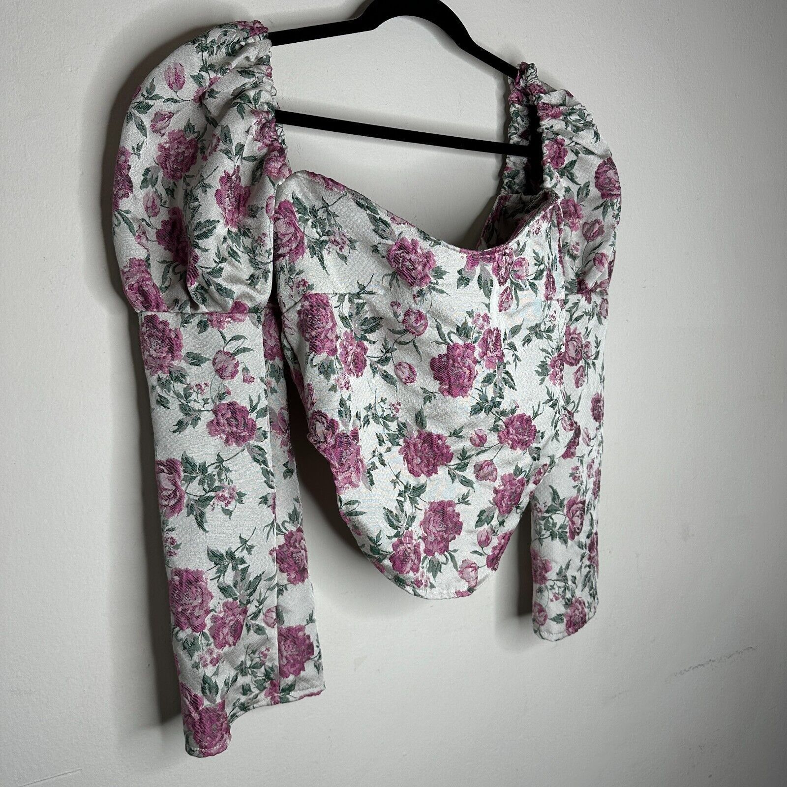 Other Olivia Rose The Label Floral Square Neck Puff Sleeve Crop XL Size XL / US 12-14 / IT 48-50 - 4 Thumbnail