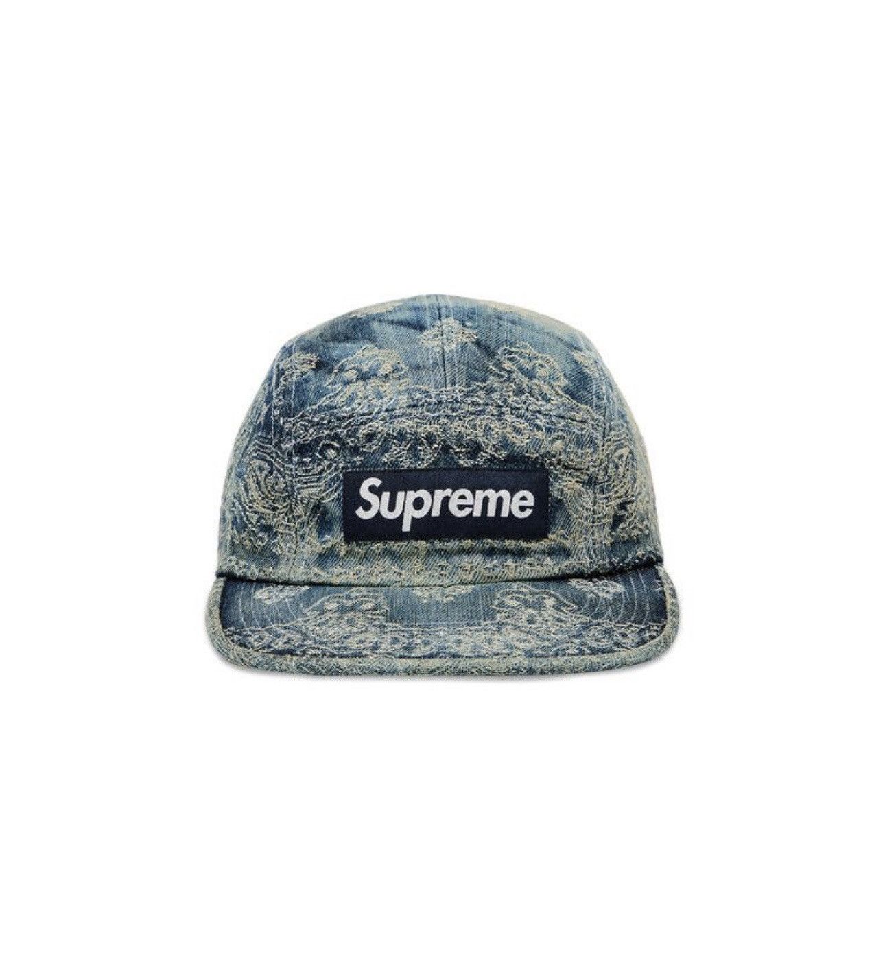 supreme bandana cap SUPREME】 Bandana Jacquard Denim Camp Cap / Blue