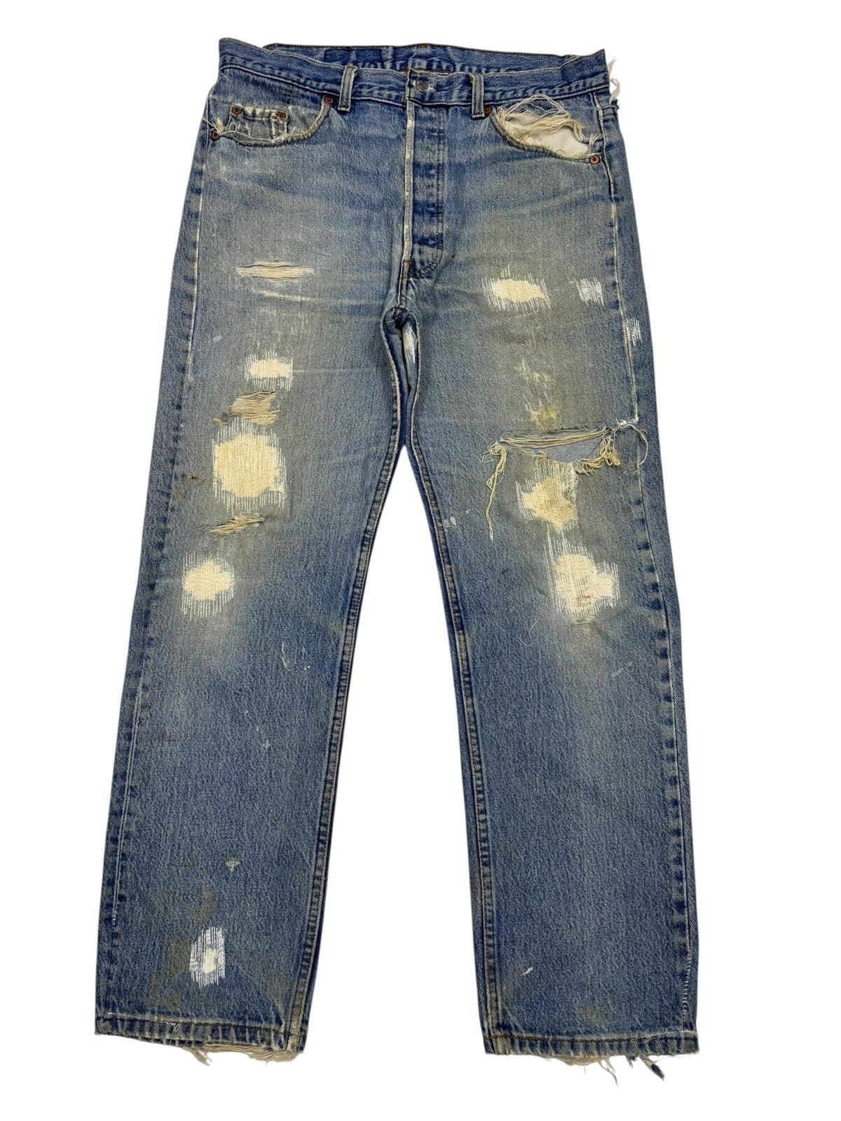 Kapital Vintage Levis 501 USA Distressed Denim Jeans Button 520 Size US 34 / EU 50 - 7 Thumbnail
