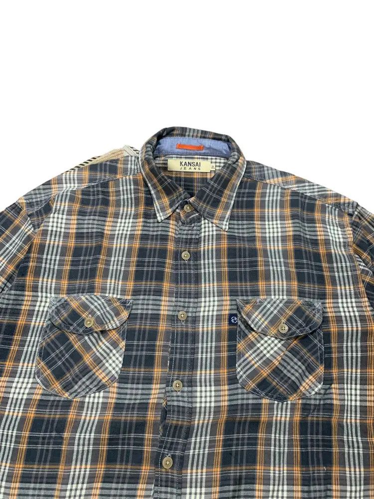 Kansai Yamamoto Vintage Kansai jeans flannel shirt by Kansai Yamamoto Size US XL / EU 56 / 4 - 2 Thumbnail