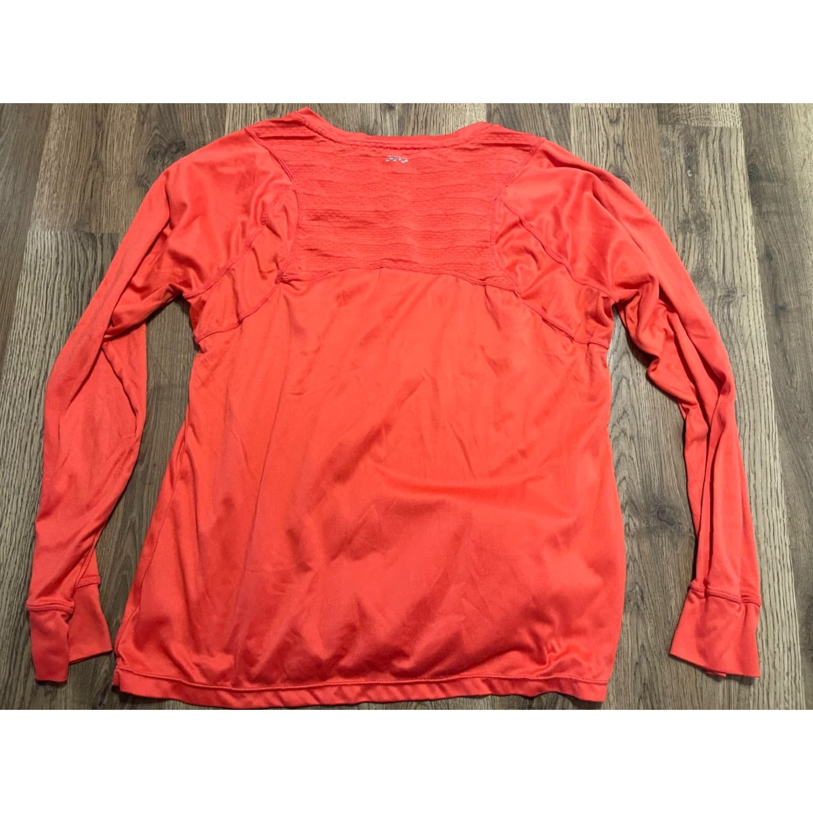 Vintage Energy Zone Shirt, Women's Size Large, Orange, Long Sleeve, V-neck, Athletic Size L / US 10 / IT 46 - 2 Thumbnail