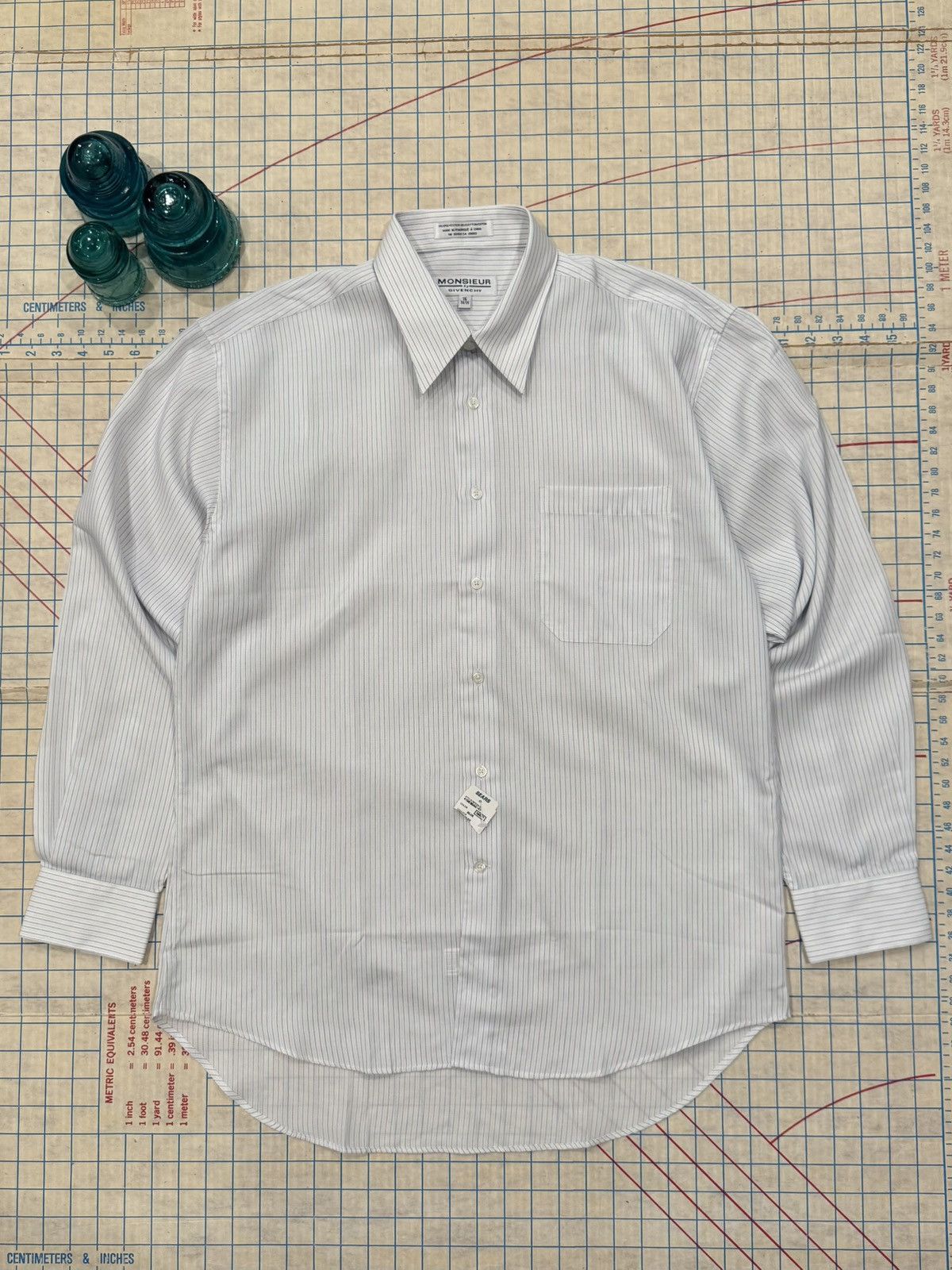Givenchy NWT Vintage Givenchy Monsieur Vertical Striped Button Up 16 Size US XL / EU 56 / 4 - 1 Thumbnail