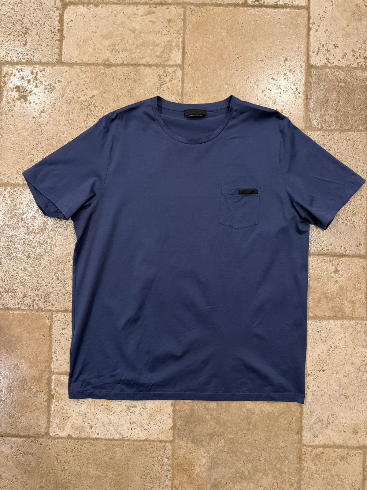 Prada Prada Navy Blue Pocket Mini Logo T-Shirt Size US XXL / EU 58 / 5 - 8 Thumbnail