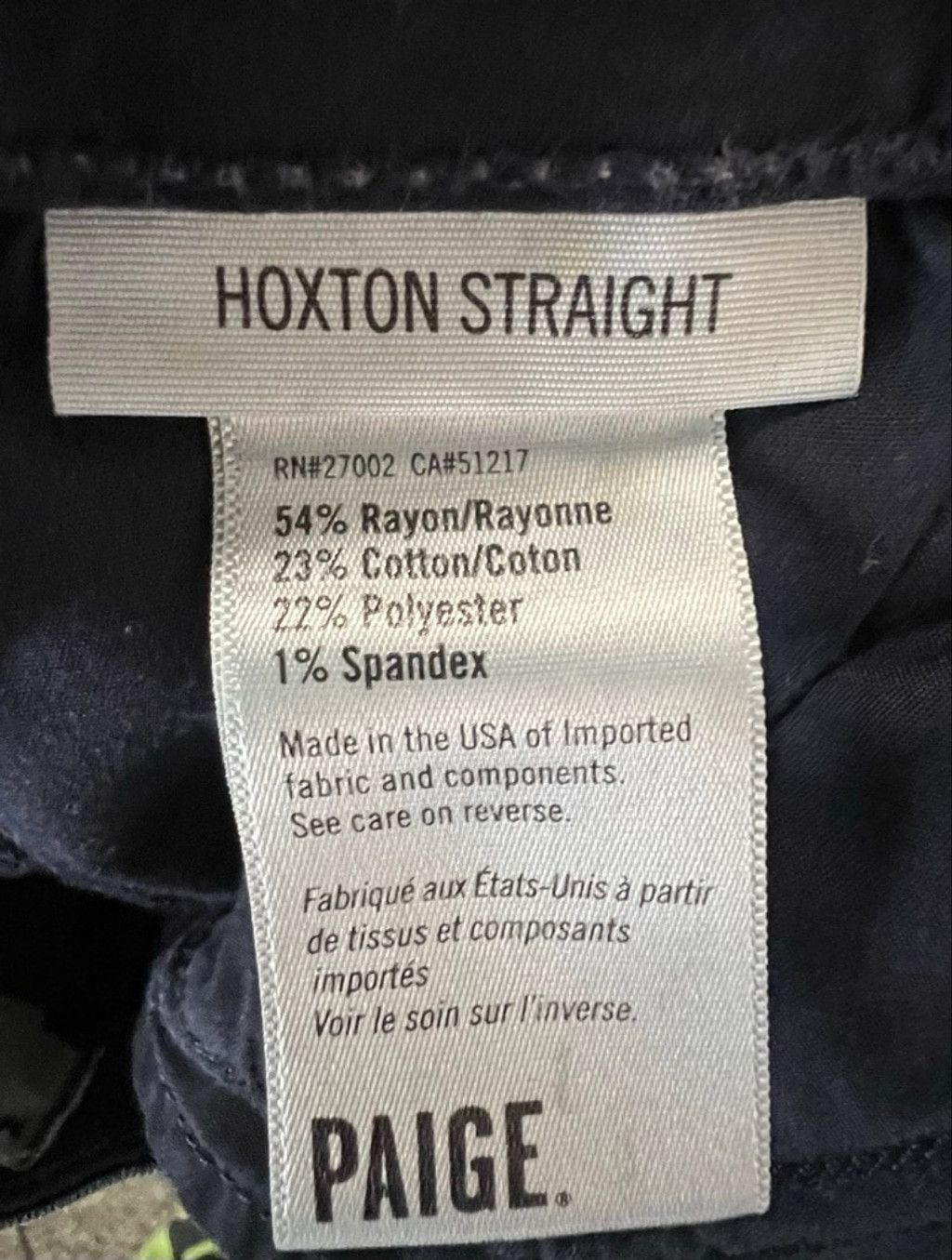Paige PAIGE Dark Wash Hoxton Straight Leg Midrise Stretchy Jeans Size 29" - 3 Thumbnail