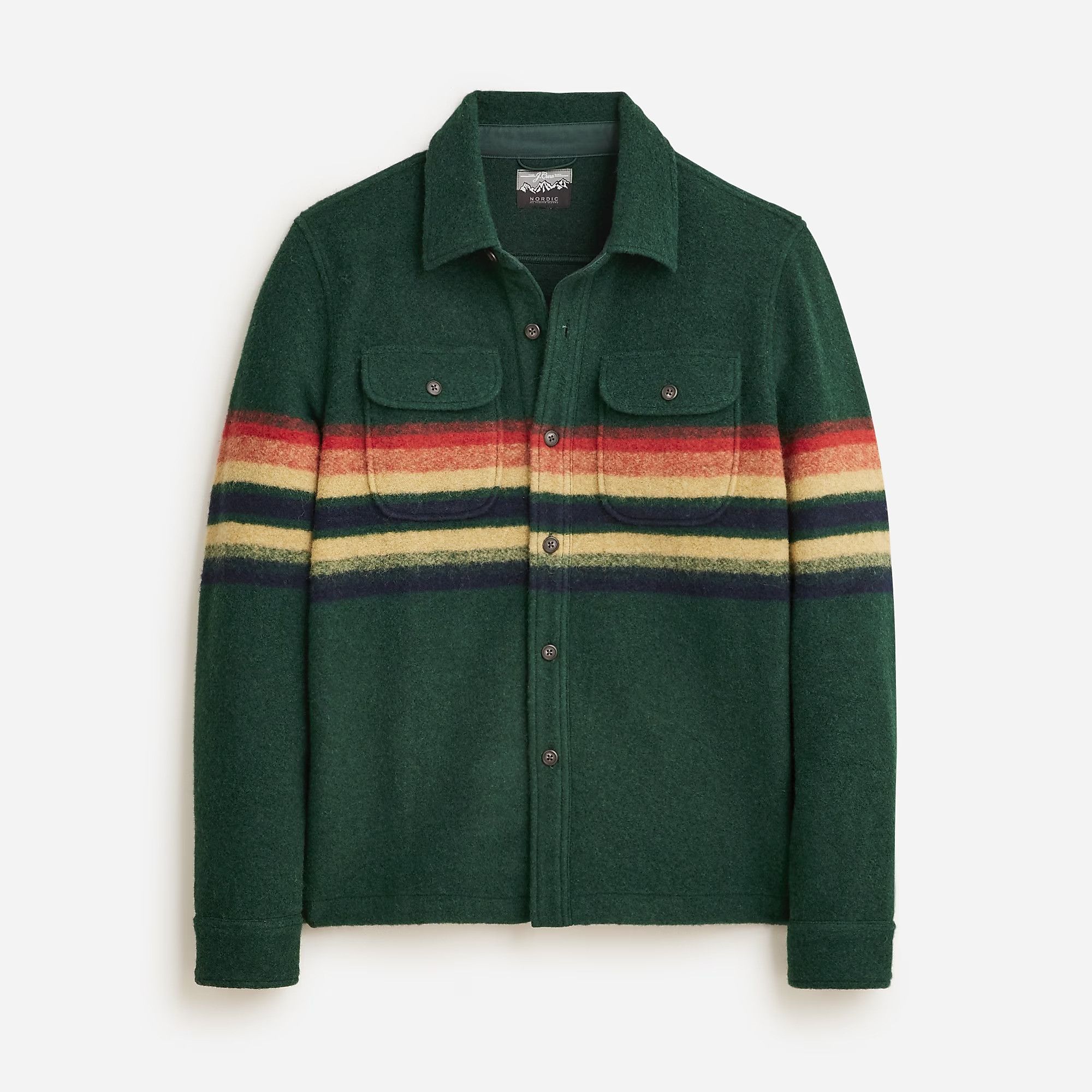 J.Crew Men's Nordic Wool Blend Blanket Shirt Jacket