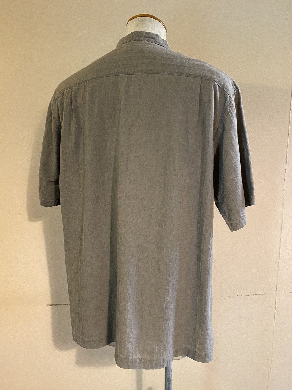 Tete Homme TETE HOMME short-sleeved mandarin collar shirt gray Size US L / EU 52-54 / 3 - 2 Thumbnail