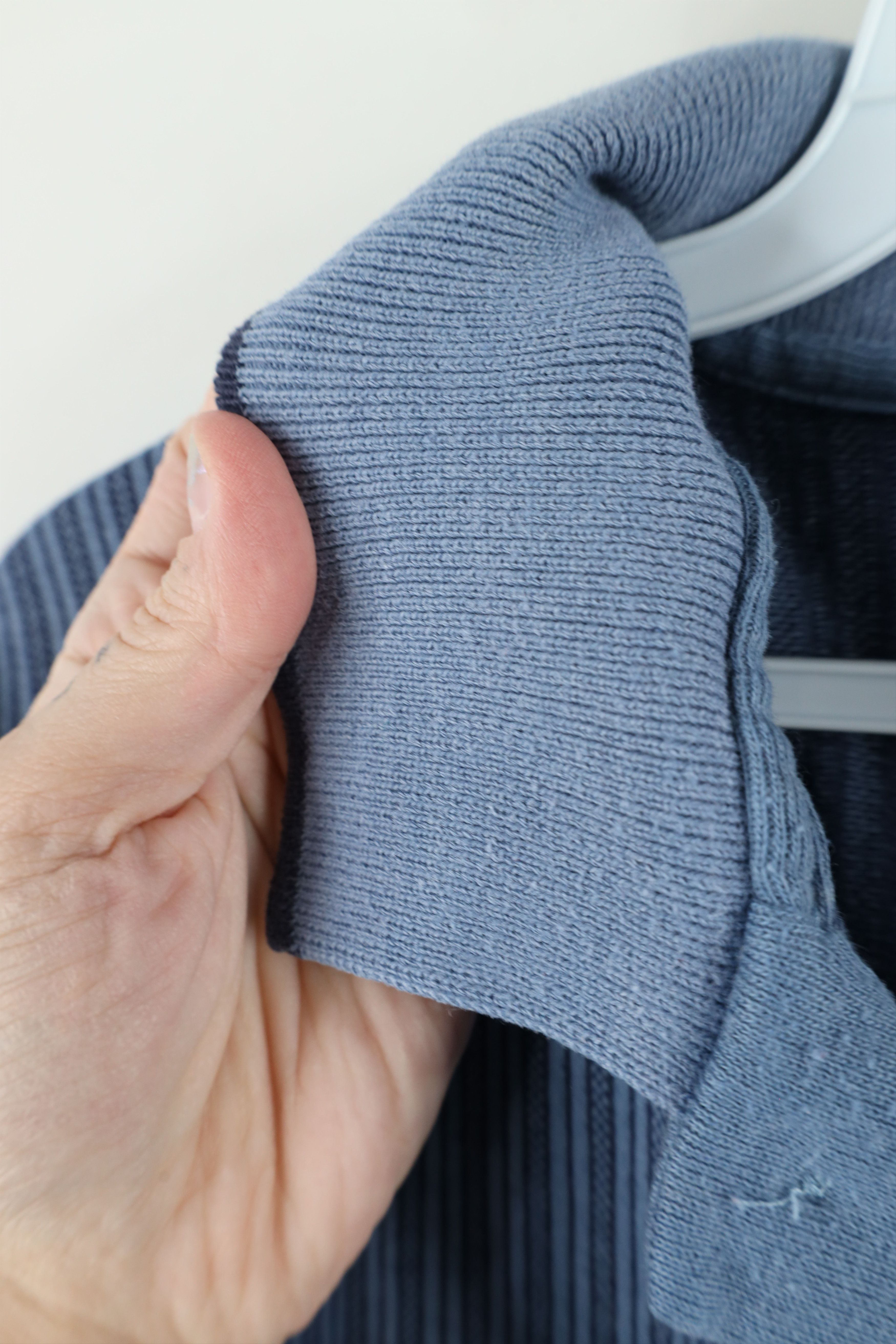 Vintage Vintage 90s Streetwear Striped Knit Collared Polo Shirt Blue Size US M / EU 48-50 / 2 - 7 Thumbnail