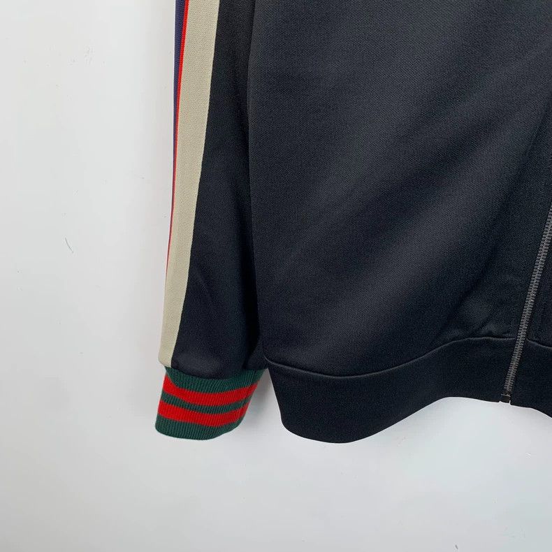 Gucci Gucci Black side stripe logo printed lapel zipper jacket 25 Size US M / EU 48-50 / 2 - 4 Thumbnail