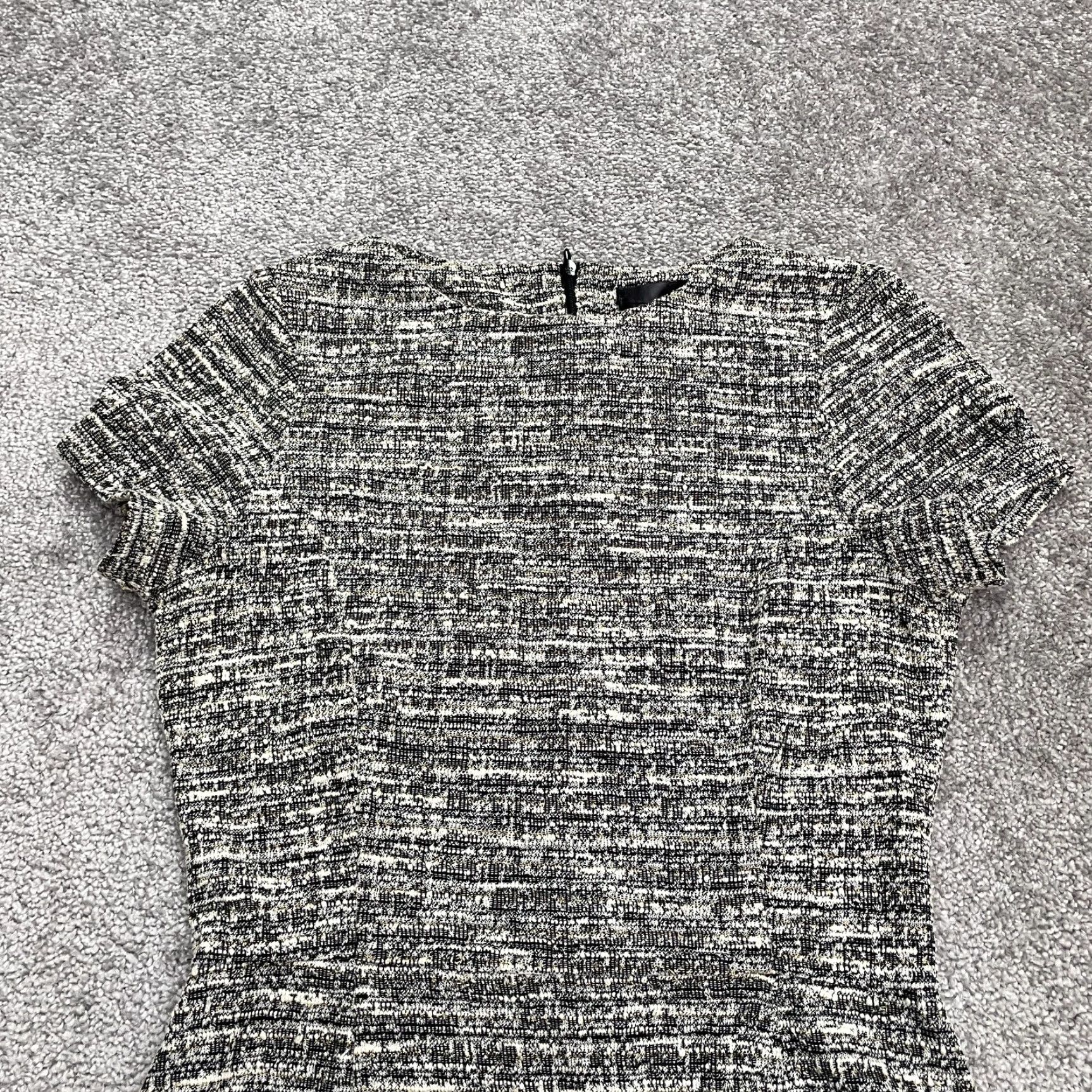 AQUA Aqua Dress Womens A-Line Knee Length Gray Short Sleeve M Medium Solid Zipper Casual Sleeve Vintage No Size 32" / US 10 / IT 46 - 3 Thumbnail