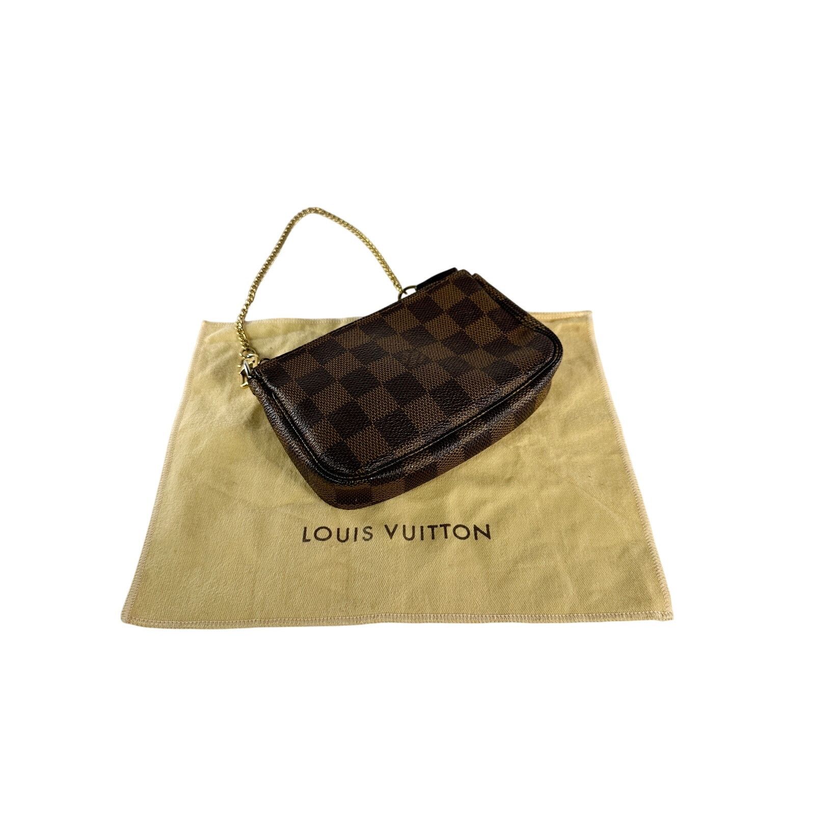 Louis Vuitton LOUIS VUITTON Damier Ebene Mini Pochette Accessories Bag Size ONE SIZE - 3 Thumbnail