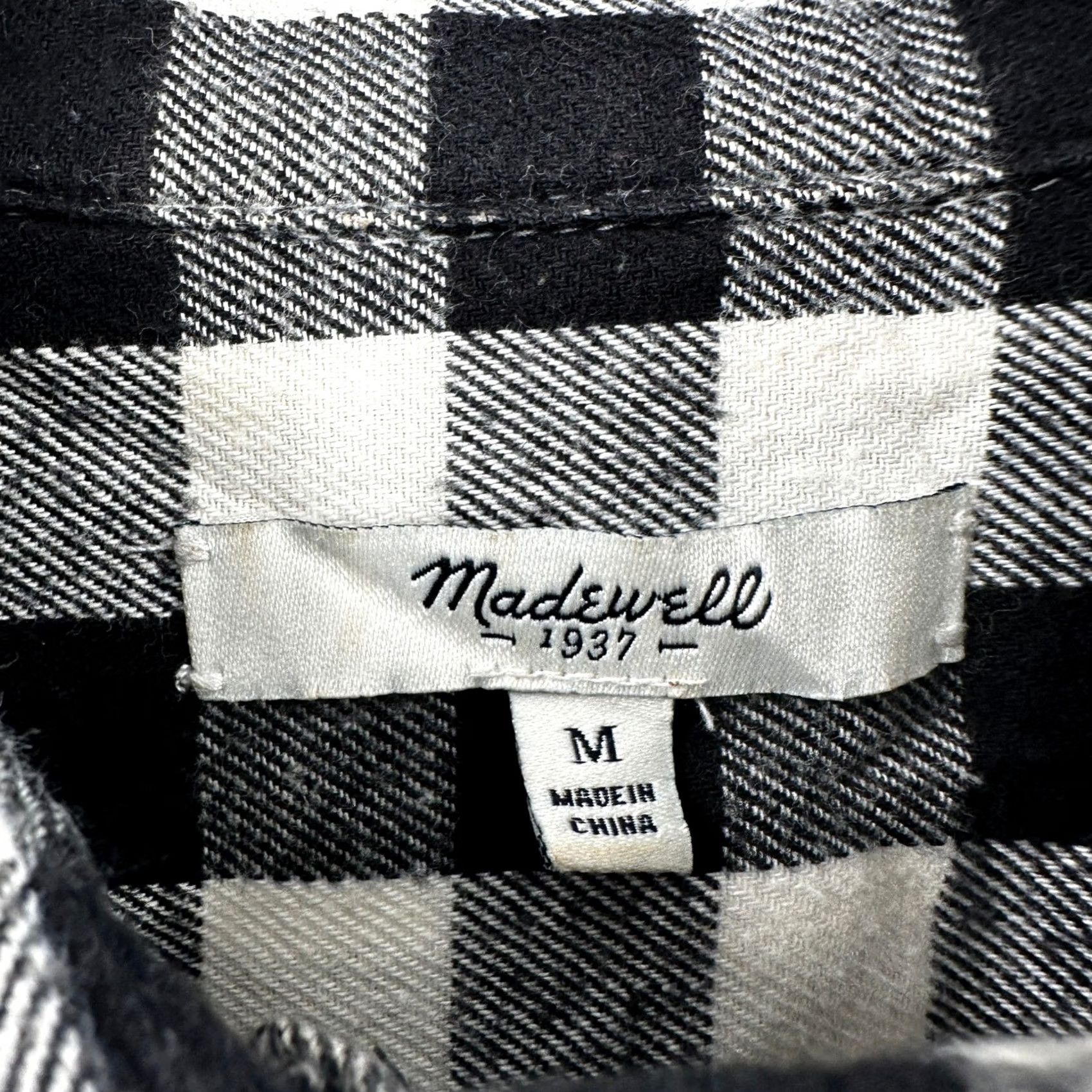 Madewell Madewell Buffalo Check Flannel Button Down Shirt Womens M Black White Multicolor Button Up Casual Workwear Checkered Cabin 90s? Size M / US 6-8 / IT 42-44 - 3 Thumbnail