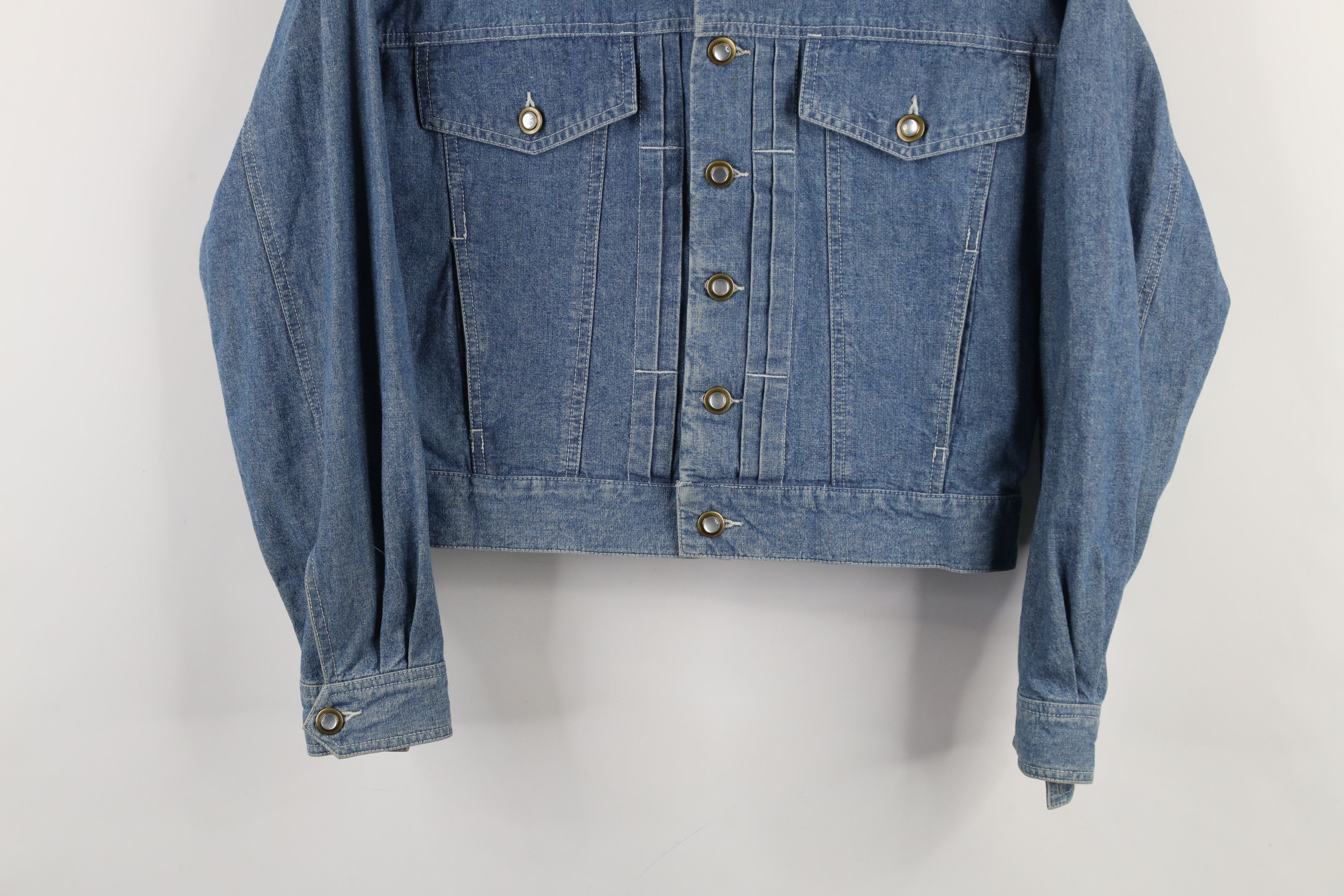 Vintage Vintage 90s Streetwear Flower Chambray Denim Trucker Jacket Size S / US 4 / IT 40 - 3 Thumbnail