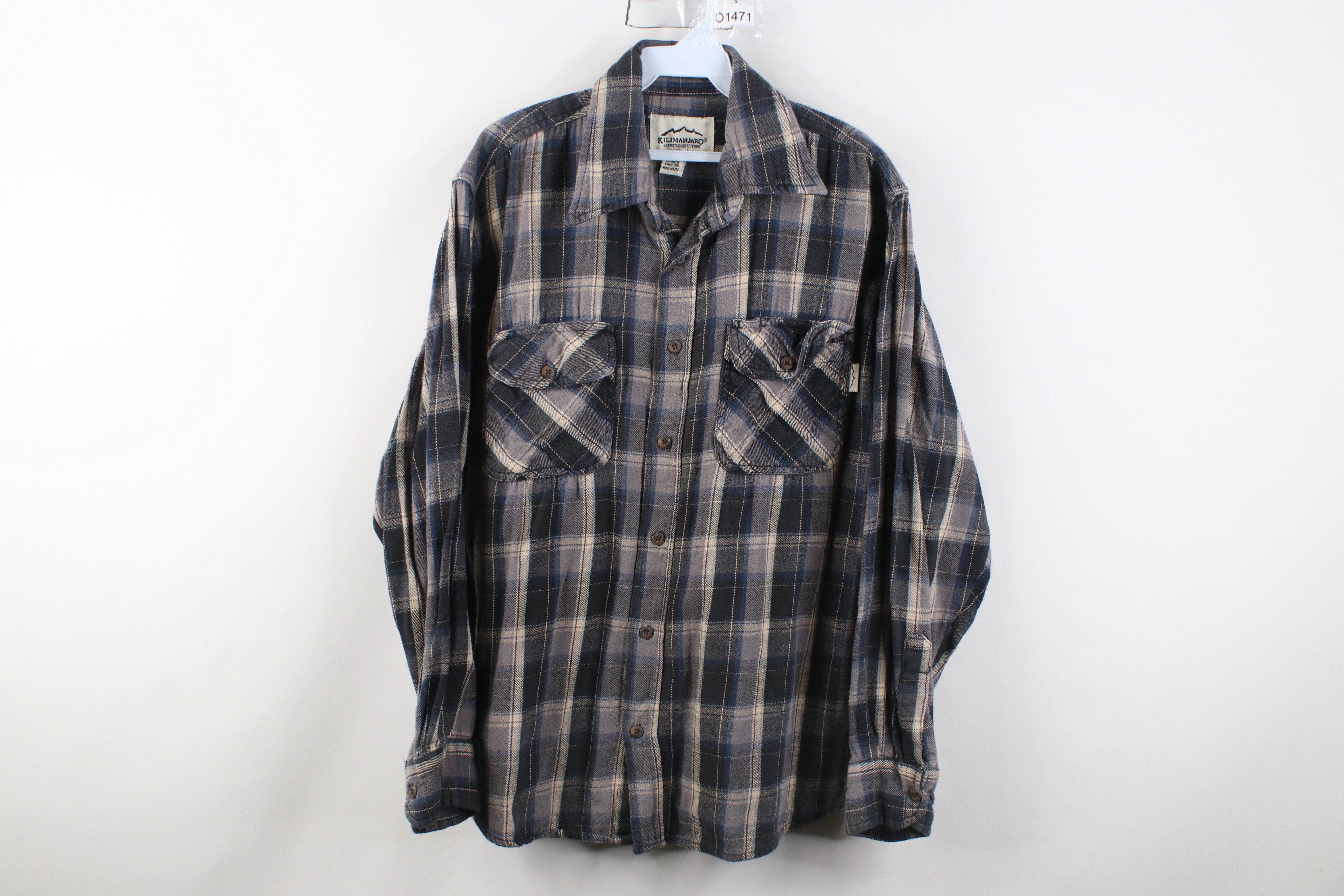 Vintage Vintage 90s Y2K Streetwear Heavy Flannel Button Shirt Plaid Size US L / EU 52-54 / 3 - 1 Thumbnail