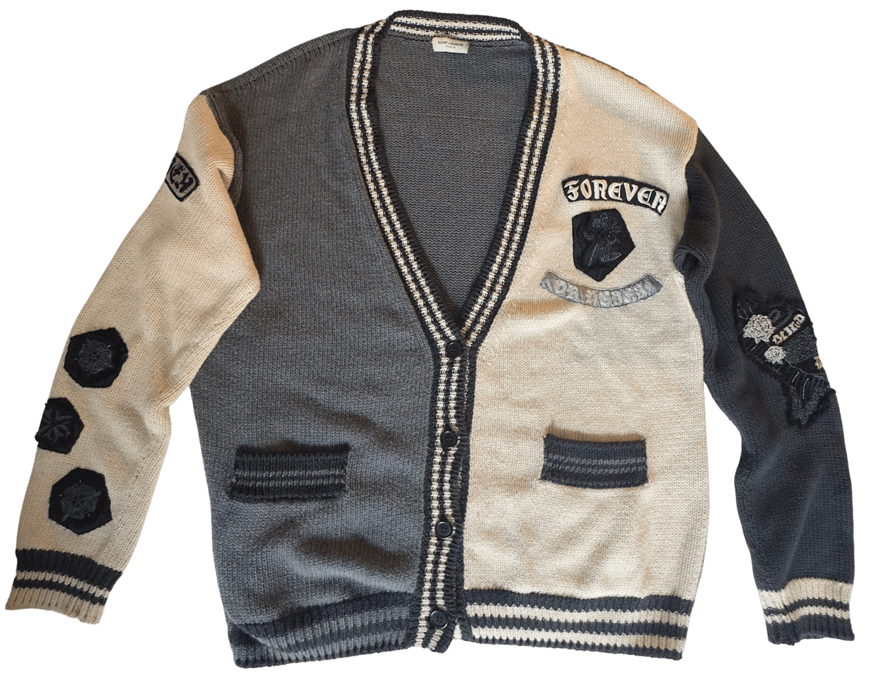 Hedi Slimane × Saint Laurent Paris SLP Embroidered Cardigan Size US M / EU 48-50 / 2 - 1 Thumbnail