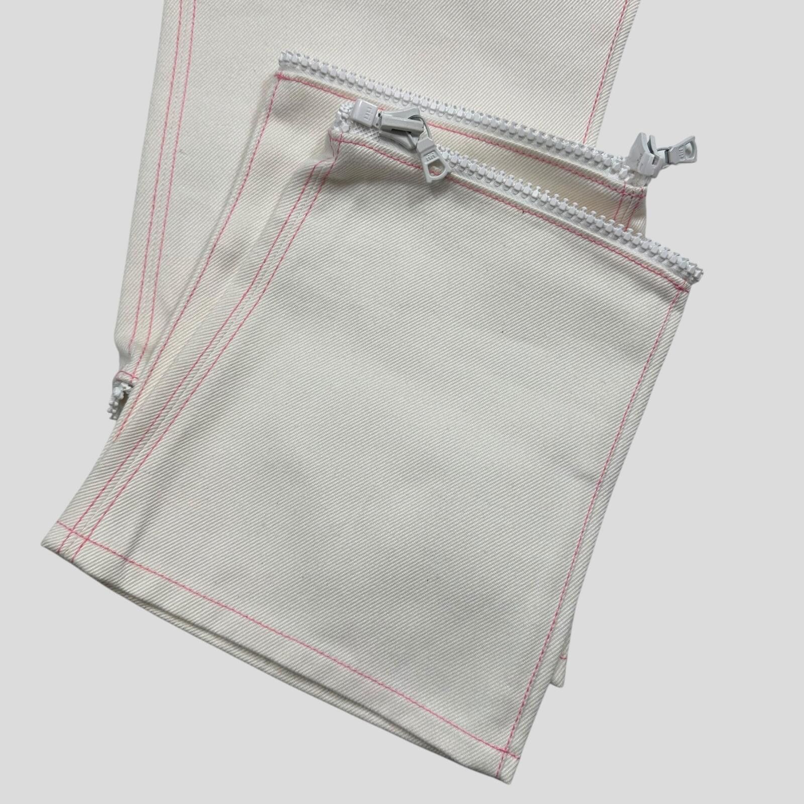 Miu Miu Miu Miu SS00 White and Pink Contrast Zip-off Bell Trousers 8 Size 27" / US 4 / IT 40 - 4 Thumbnail