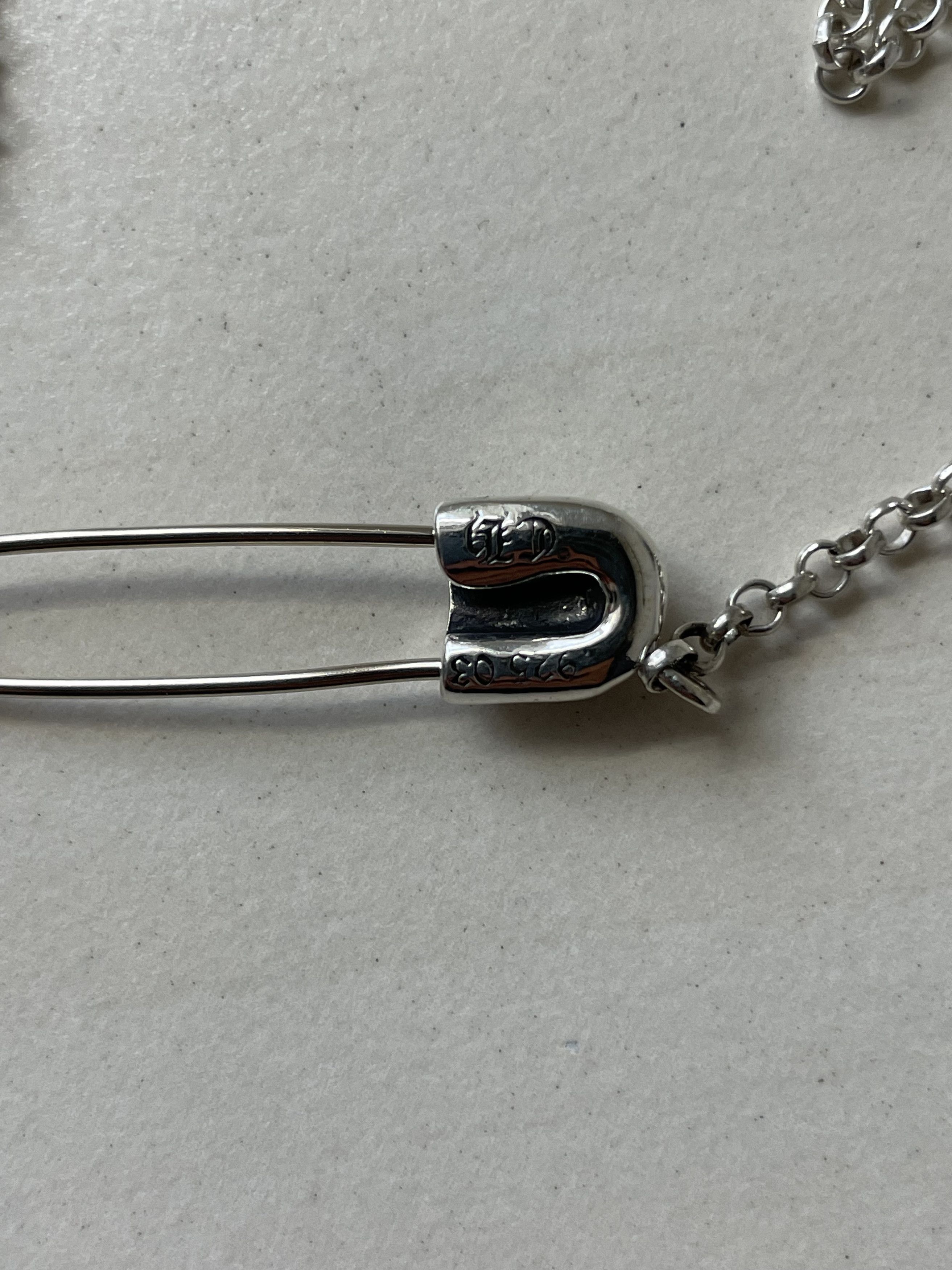 Chrome Hearts Chrome Hearts Safety Pin Single Diamond Roll Chain Necklace Size ONE SIZE - 8 Thumbnail