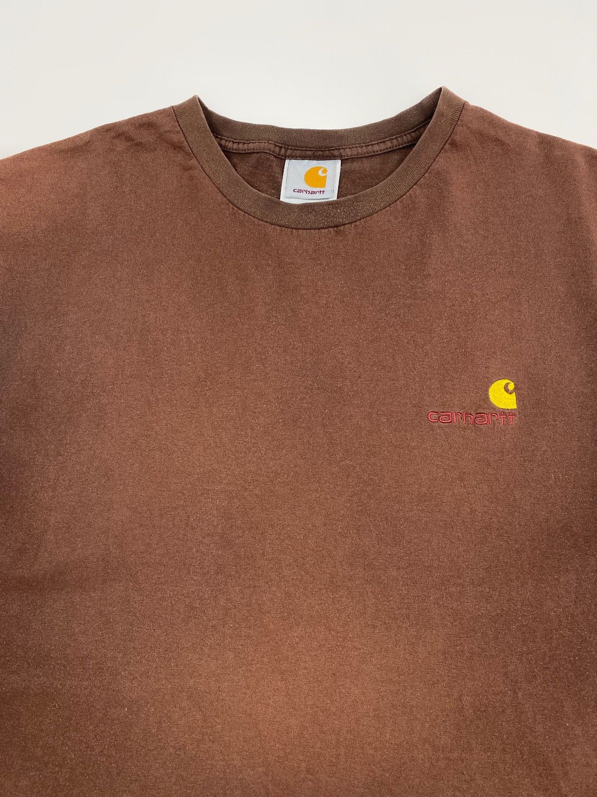 Carhartt Y2K Sun Faded Brown Carhartt Script Logo Tee Size US XL / EU 56 / 4 - 3 Thumbnail