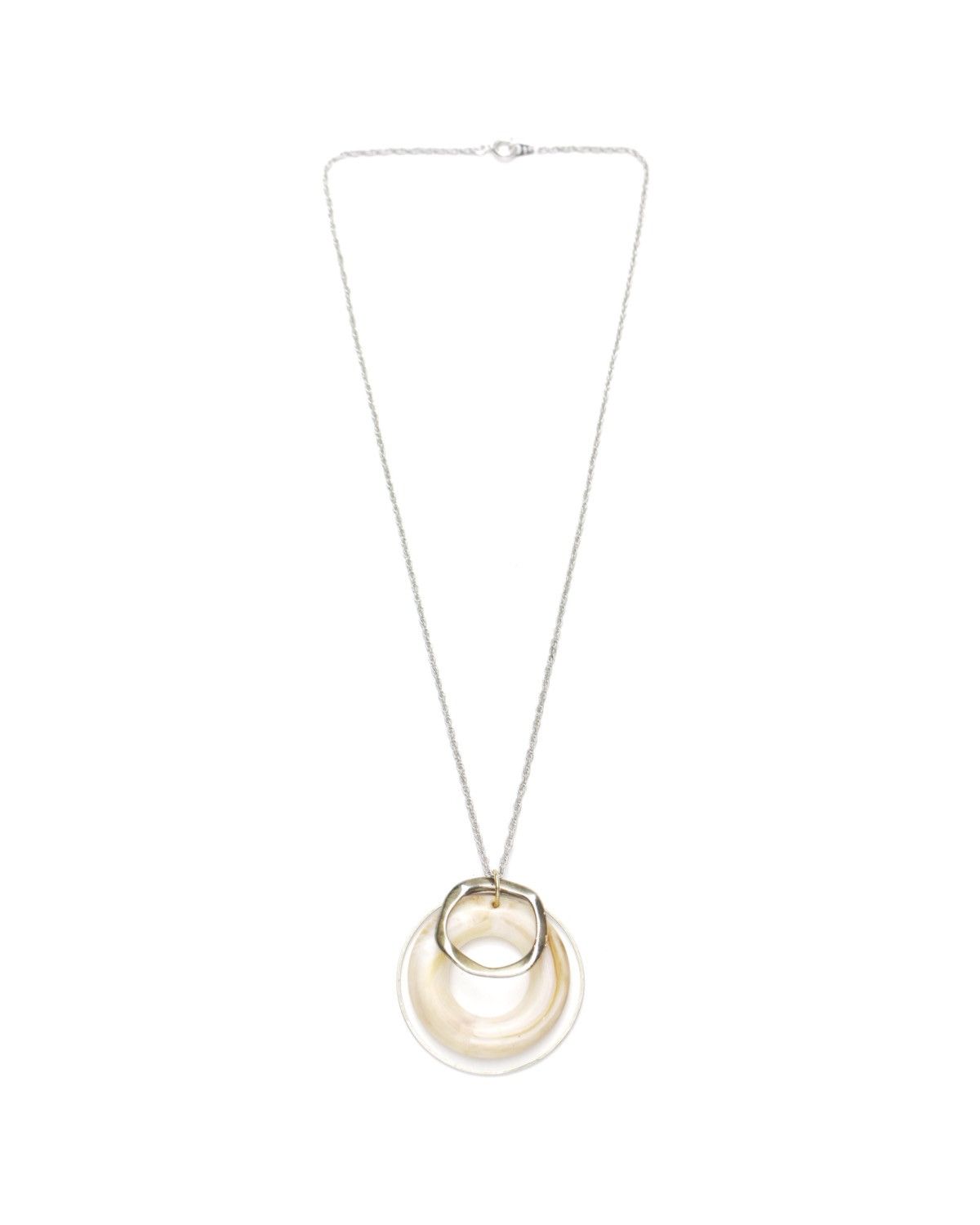 Vintage 2000S JAPANESE CIRCULAR RESIN & SILVER-TONE NECKLACE Size ONE SIZE - 2 Thumbnail