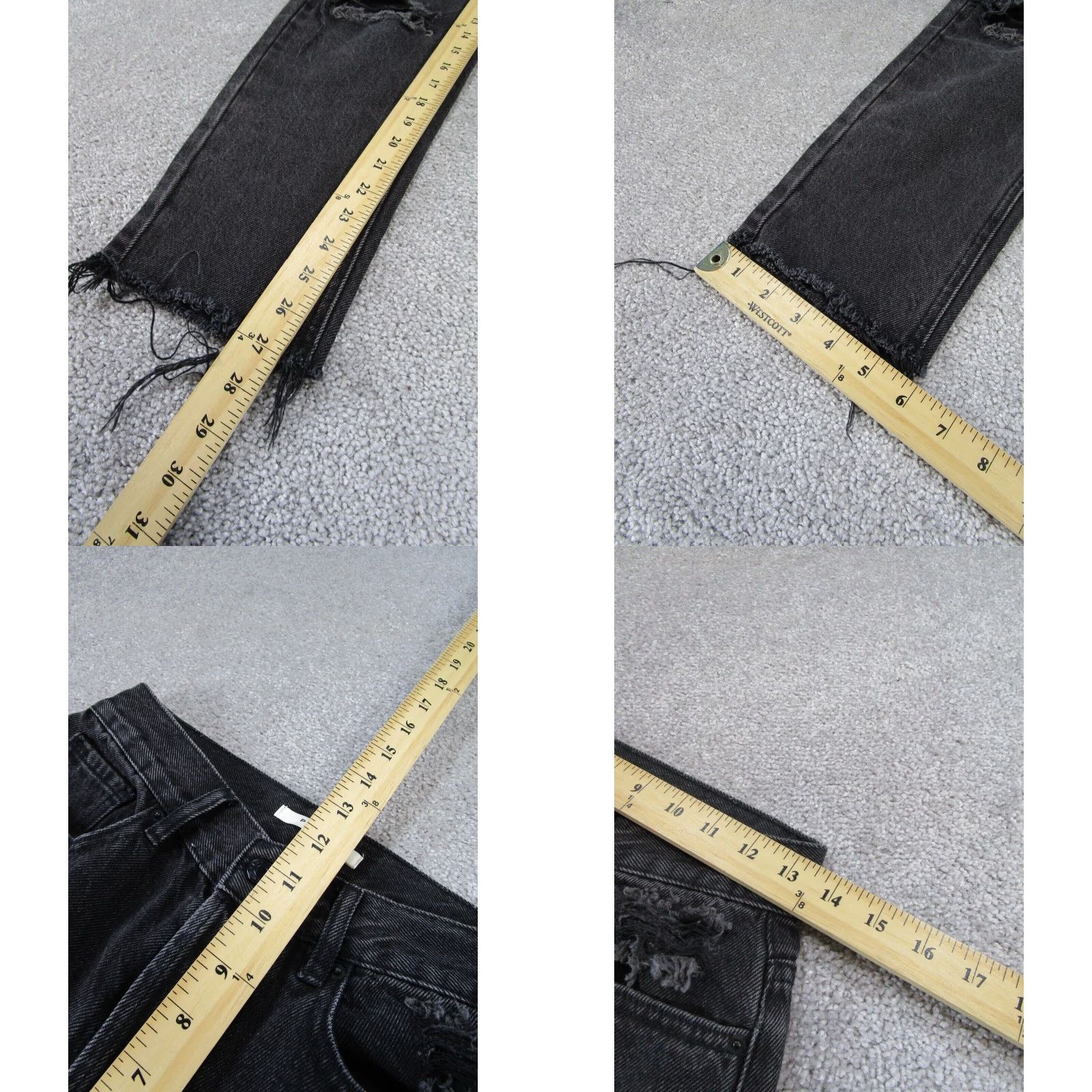 Pacsun PacSun Ultra High Rise Slim Fit Black Ripped Denim Jeans Womens 26 Size 26" / US 2 / IT 38 - 4 Thumbnail