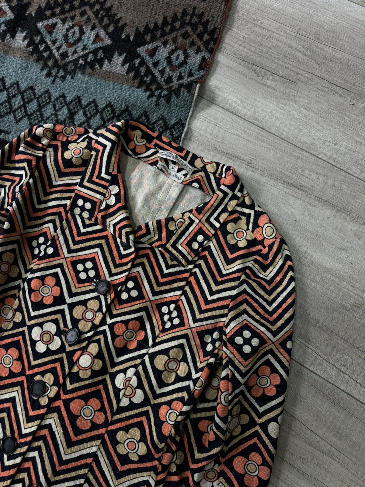 Emanuel Ungaro Vintage 70s Emanuel Ungaro Parallele Paris Blazer + Skirt Size XL / US 12-14 / IT 48-50 - 3 Thumbnail