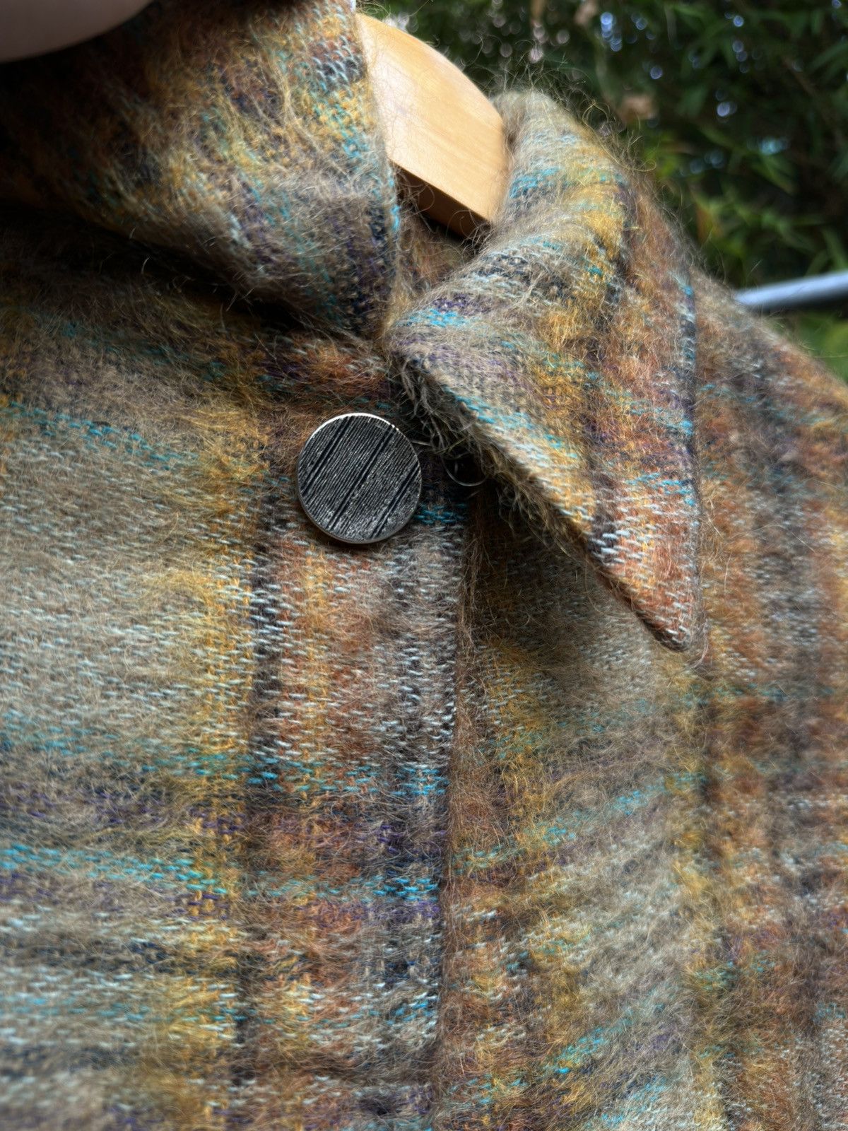 Vintage 1960s Rannoch Designs Wool & Mohair Fringed Plaid Cape Size ONE SIZE - 4 Thumbnail